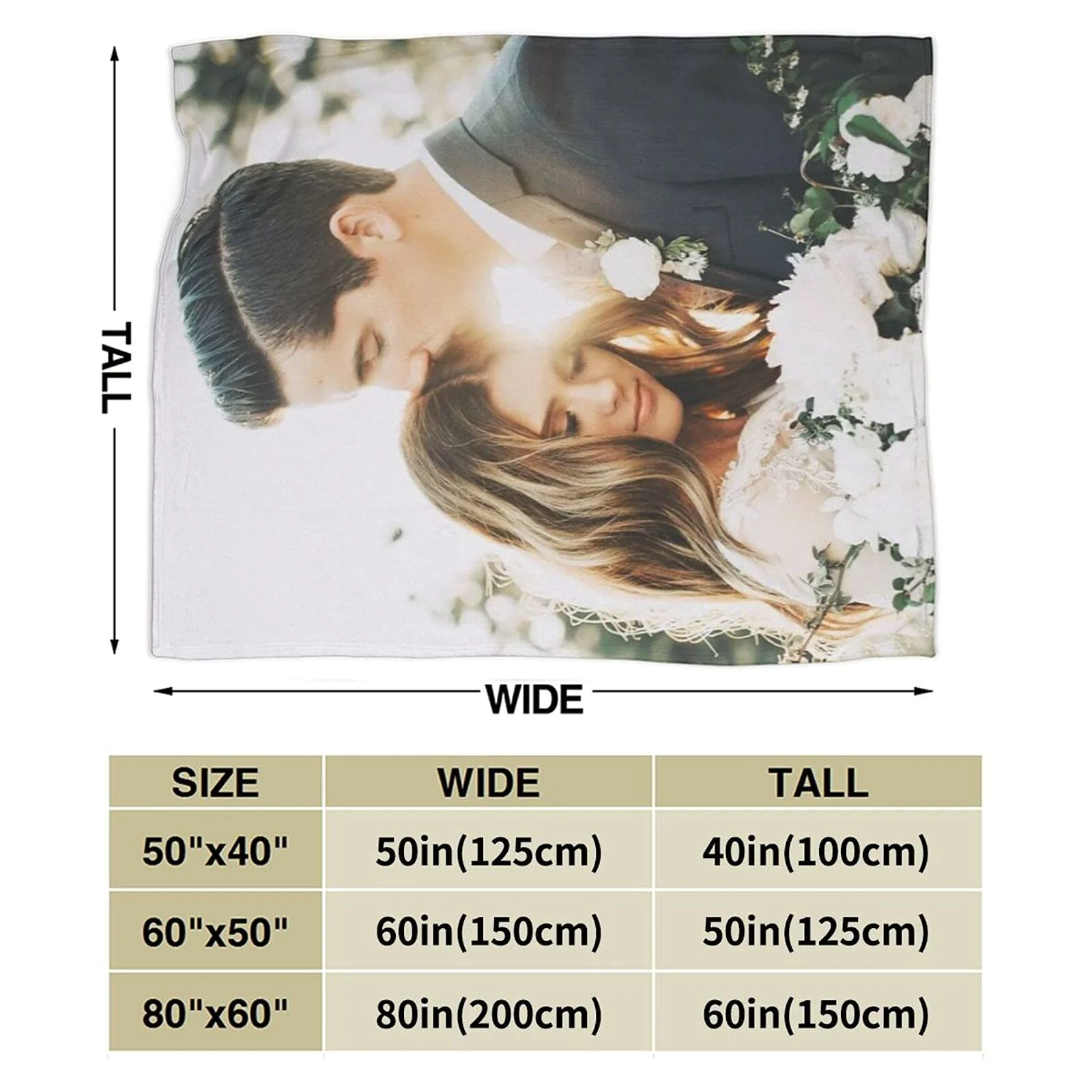 QETXVI Custom Blanket with Photos Text Customized Blanket Personalized Flannel Throw Blankets for Adult Kid Birthday Christmas Halloween Fathers Mothers Valentines Gift - 40"x 50" - Image 5