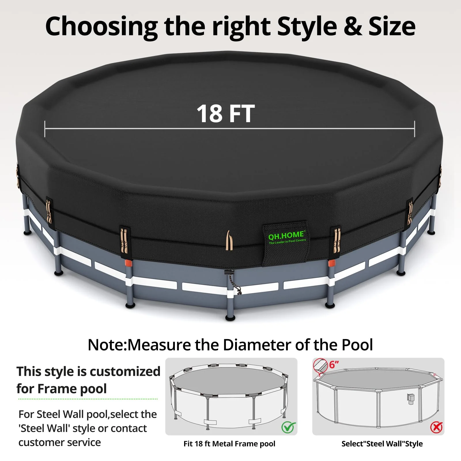 QH.HOME 550D 18Ft Pool Cover Round[Upgraded Tear Resistant & Quadruple Windproof] with Pre-Installed Patented Winch and Velcro, Solar Cover for Above Ground Pool-Snug Fit & Waterproof Protection - Image 8