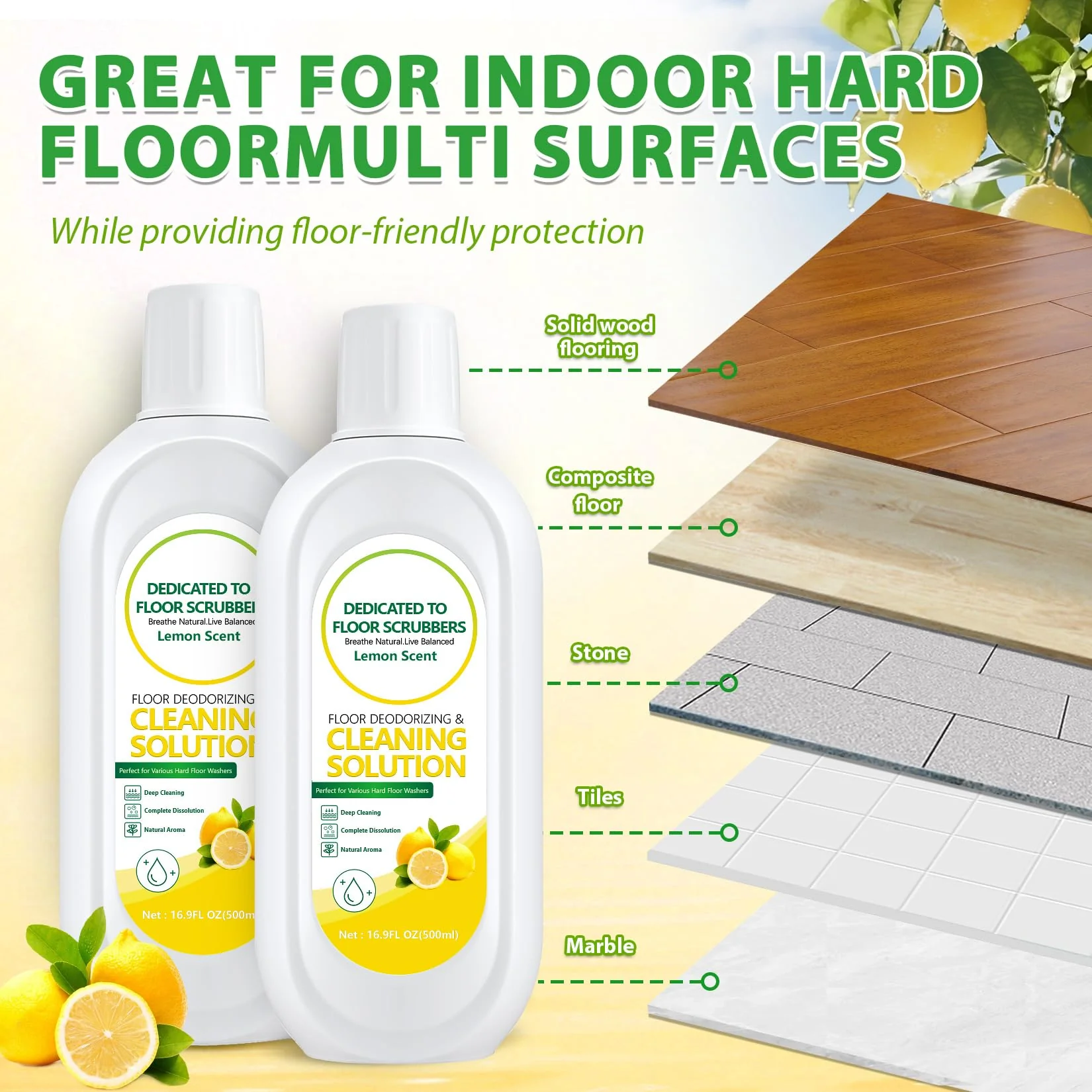 QKLYXEN Floor Cleaning Solution Compatible with Tineco – Lemon Floor Cleaner – Long-Lasting, Zesty Scent – For All Cordless Wet/Dry Vacuum Mop Cleaner & Robot Vacuums with Mopping (2 Bottle) - Image 7