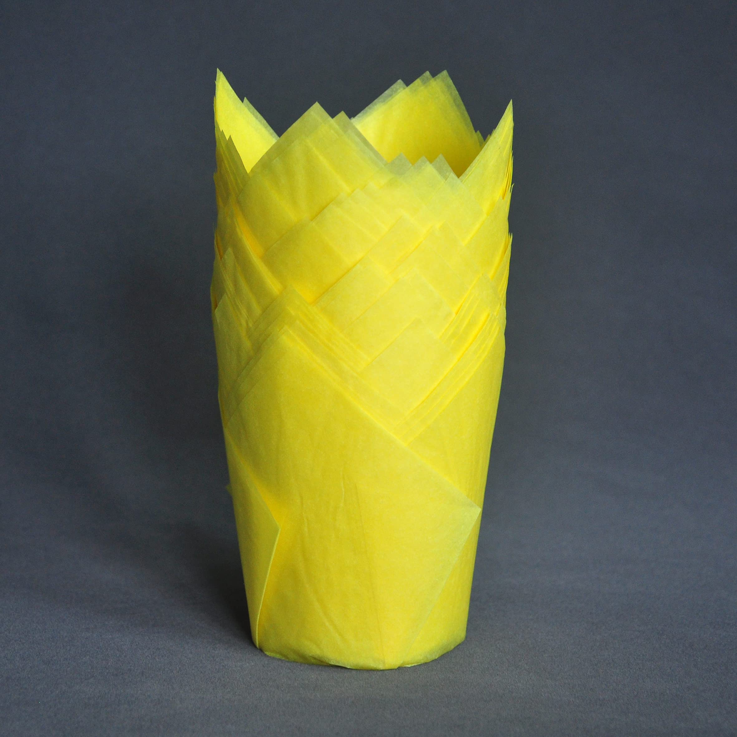 QLSmypkg Large Greaseproof paper Wrappers Muffin Baking cupcake cups liners, 2-1/4" x 4" Natural,Red,Yellow 3 colours in a box Tulip Baking Cups Holders 125 pcs (Large) (125, Multi Red,Yellow,Natural) - Image 3