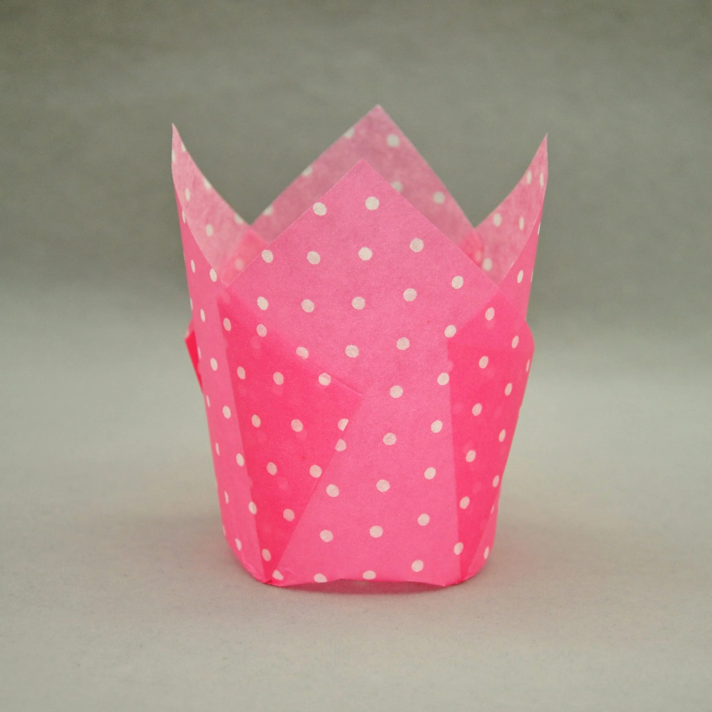 QLSmypkg Large Muffin Greaseproof paper Baking cupcake cups, 2-1/4" x 4" Pink printed with Polka Dot Tulip Baking Cup(Large) (125pcs) - Image 3