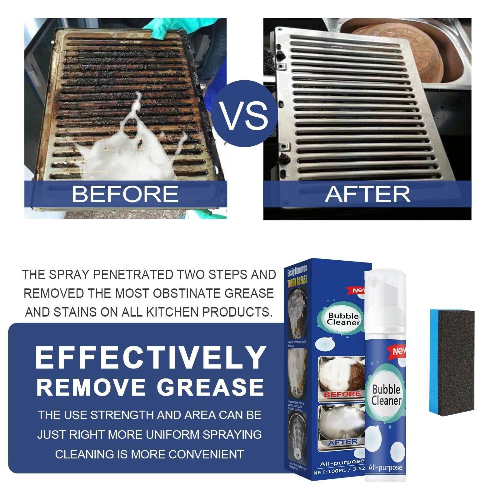 QUAAM Bubble Cleaner Foam,All-Purpose Bubble Cleaner Spray, Foam Cleaner All Purpose Duty, Suitable for Cleaning Pots - Image 7