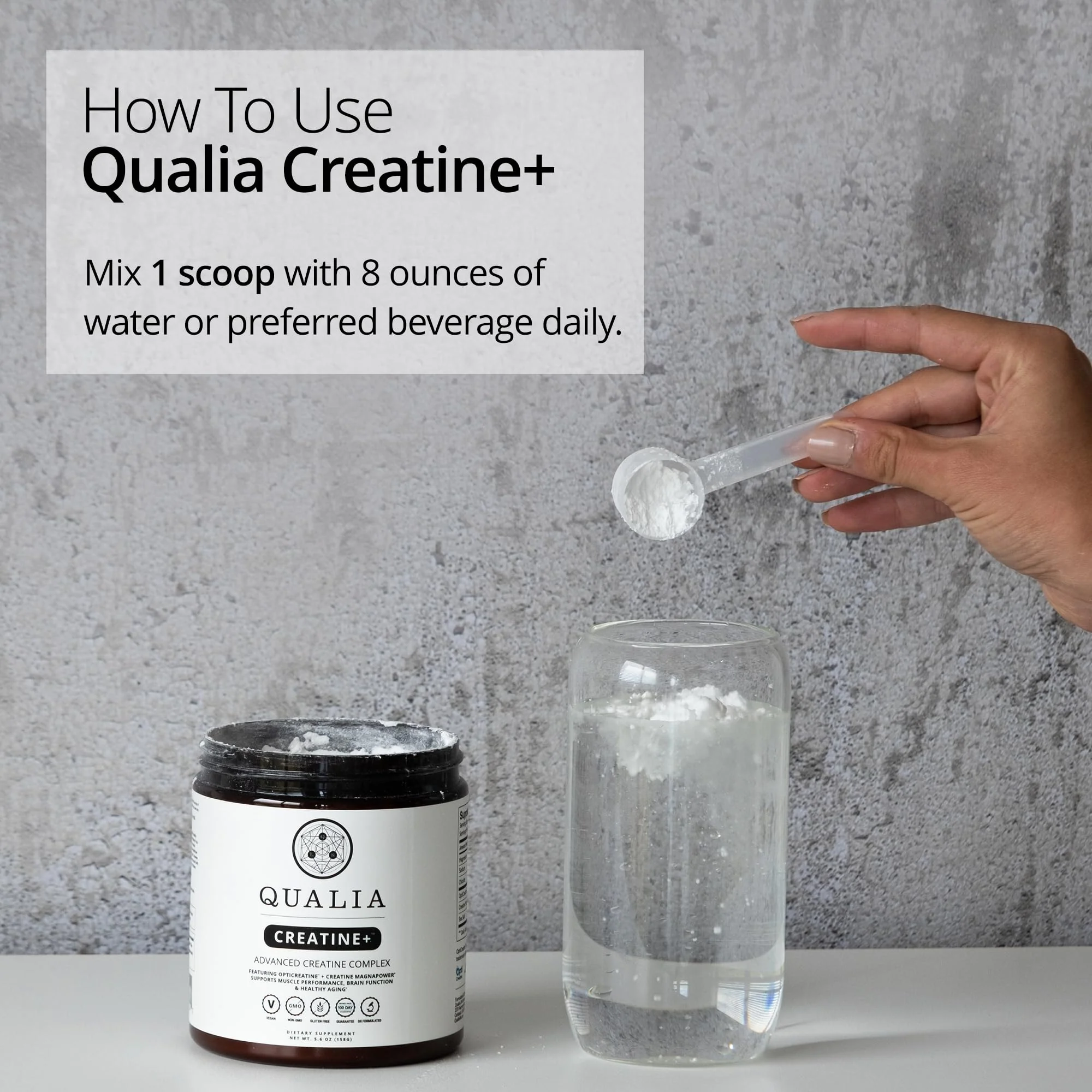 Qualia Creatine | Advanced Creatine Complex | 2 Sources + Magnesium | Optimized Absorption | Muscle Performance, Brain Function, & Healthy Aging (30 Servings) - Image 2