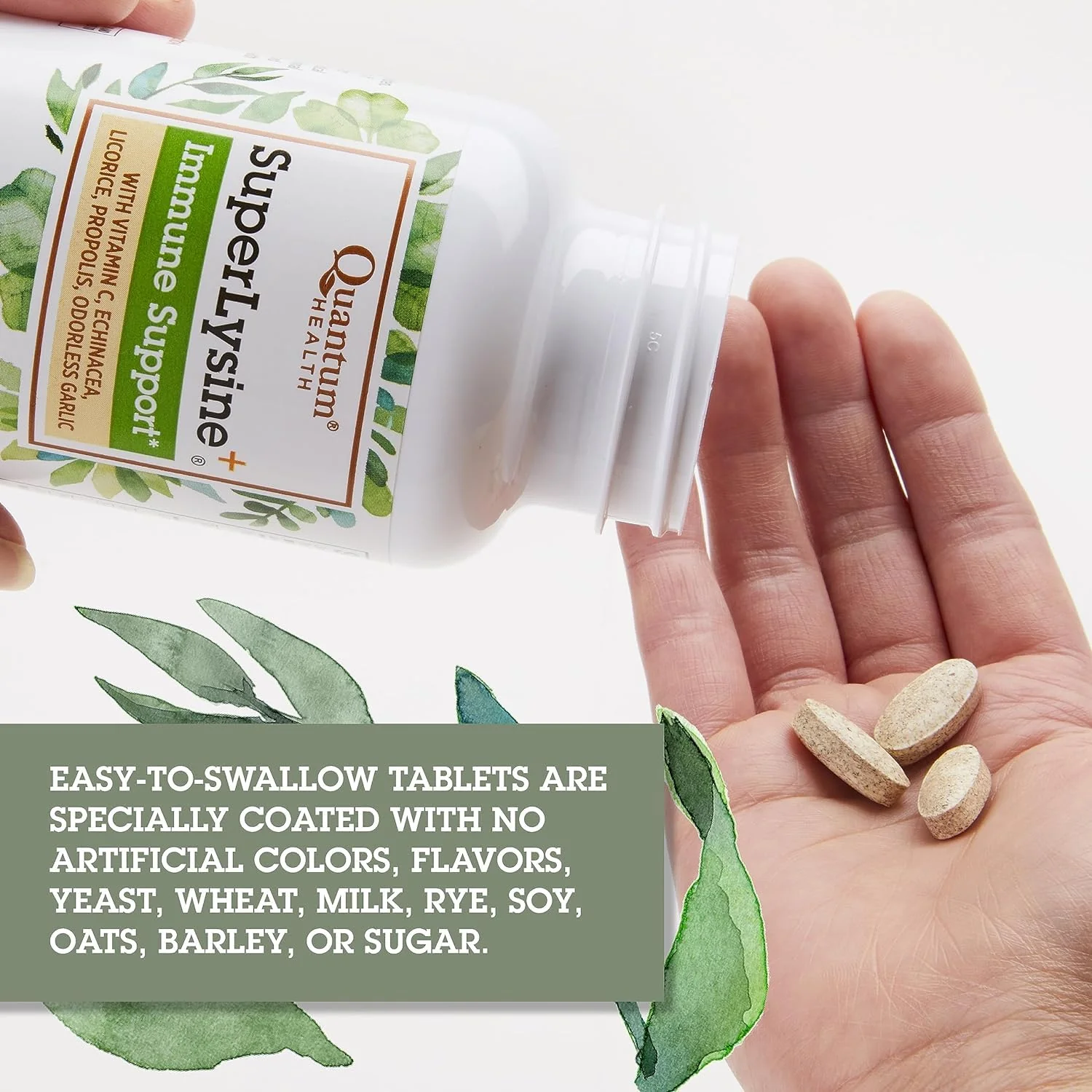 Quantum Health SuperLysine+ Advanced Formula Immune Support Supplement Lysine 1500 mg, Vitamin C Echinacea Licorice Bee Propolis & Odorless Garlic - 180 Tablets (Pack of 2) - Image 5