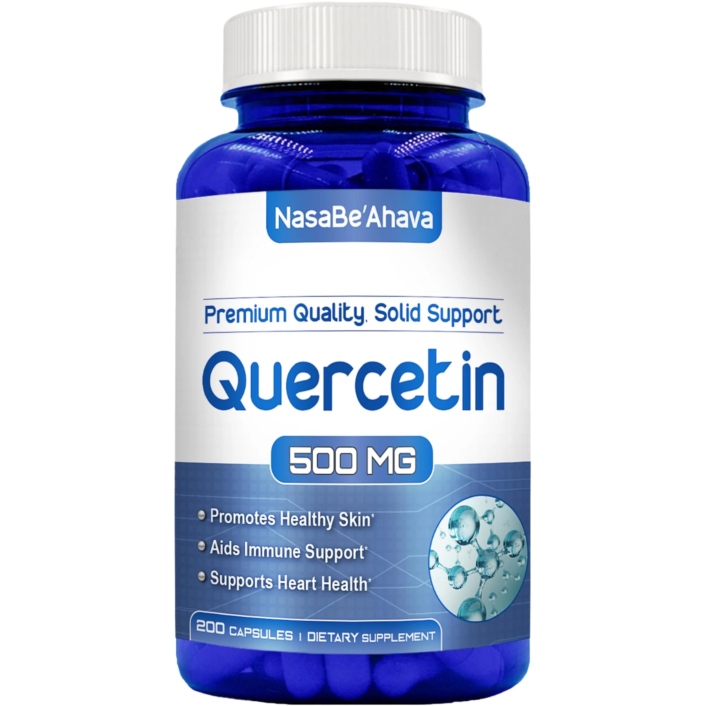 Quercetin 500mg Capsules | Vegan Friendly Quercetin Dihydrate High Potency Antioxidant Supplement for Skin Heart and Immune Support | Gluten-Free | Made in the USA in GMP Facilities (200 Servings) - Image 2