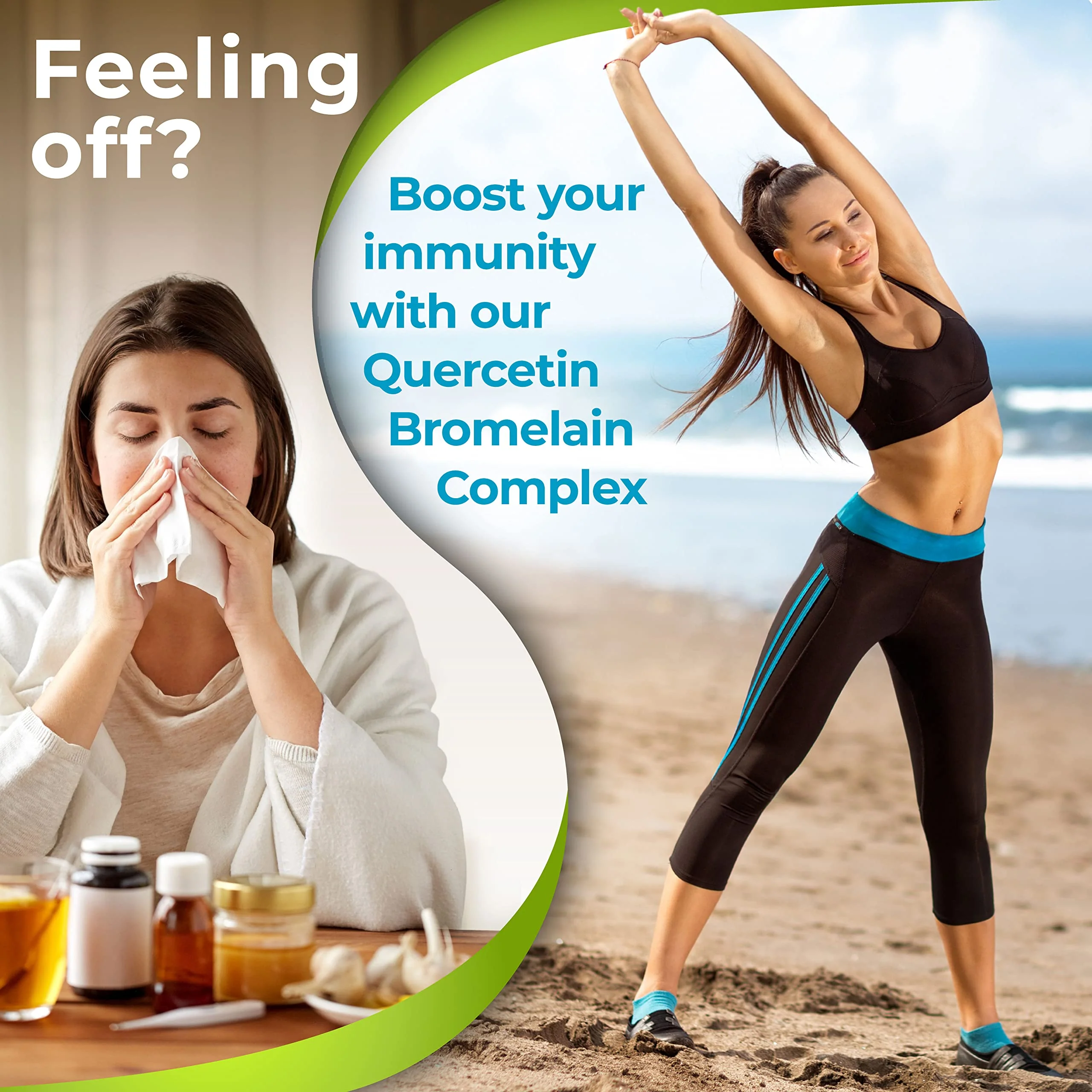 Quercetin with Bromelain Vitamin C and Zinc Enriched with Organic Whole Foods - 1215mg per Serving - Quercetin Phytosome 500mg Capsules with Ginger and Flavonoids for Immune Support - 120 count - Image 2