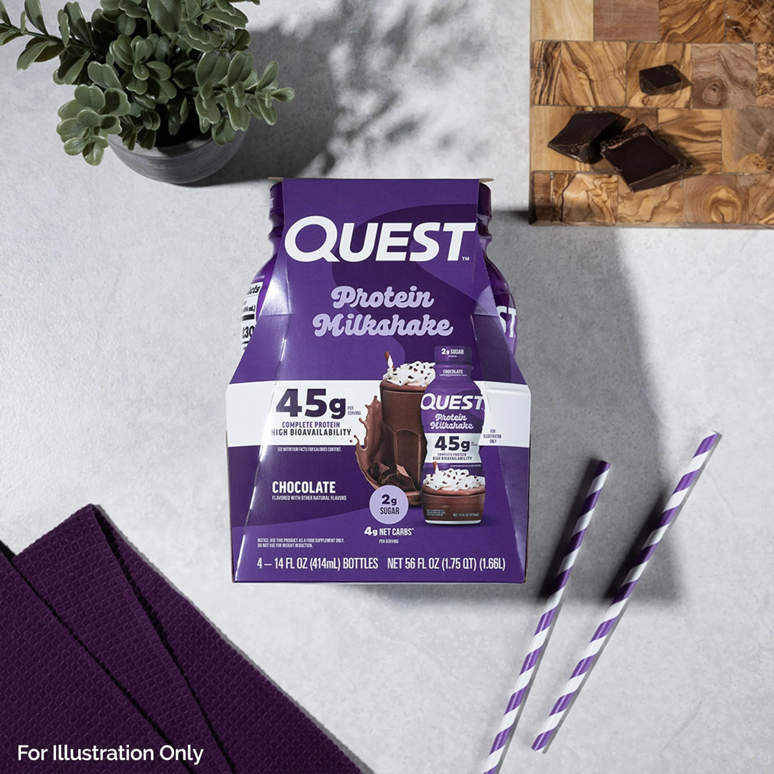 Quest Nutrition Chocolate Protein Shake, 45g Protein, 2g Sugar, 4g Net Carbs, Ready to Drink, Gluten Free, 12 Count - Image 5