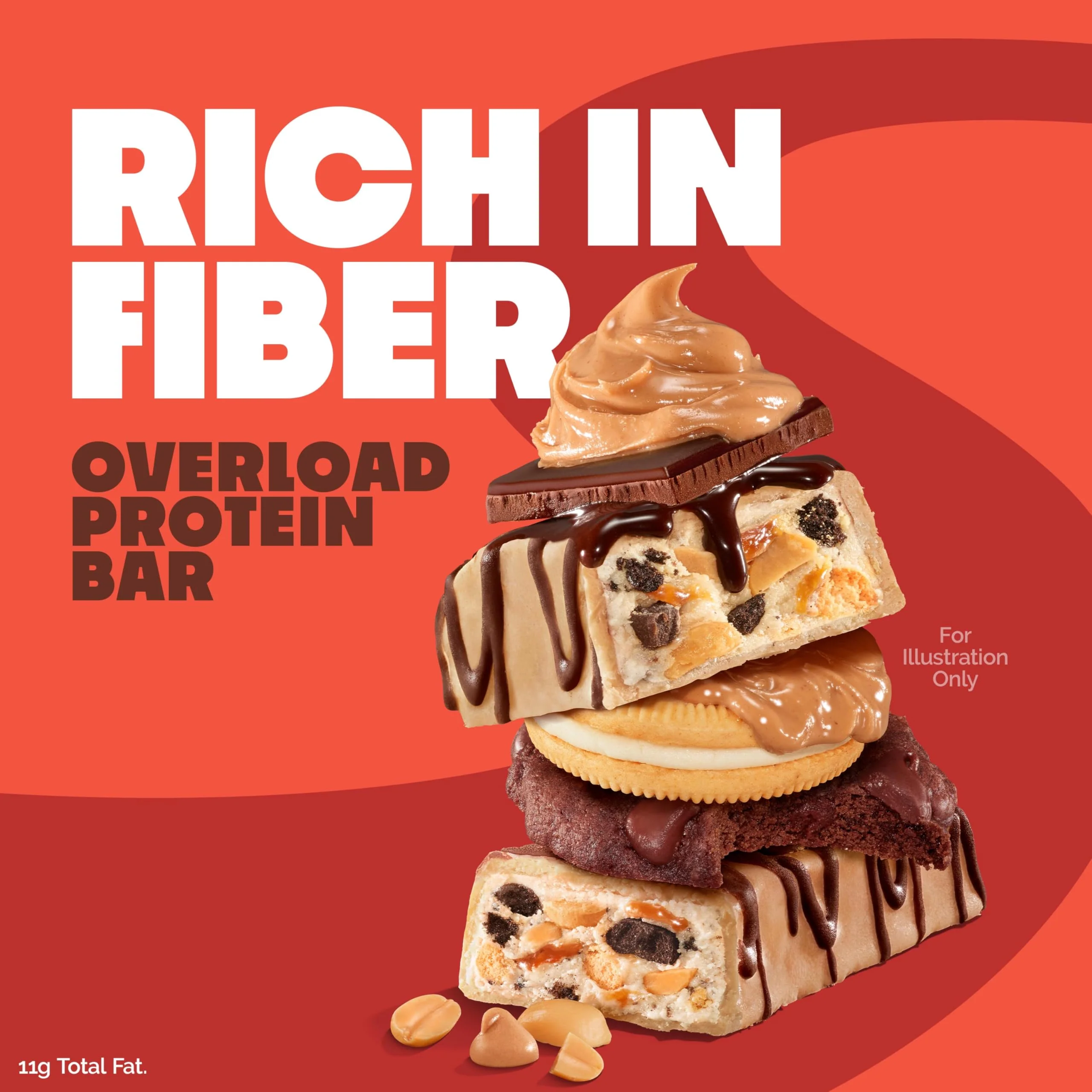 Quest Nutrition Overload Protein Bars, Nutty by Nature Flavored Protein Bars, 20g Protein, 1g Sugar, 3g Net Carbs, Gluten Free, 12 Count - Image 3