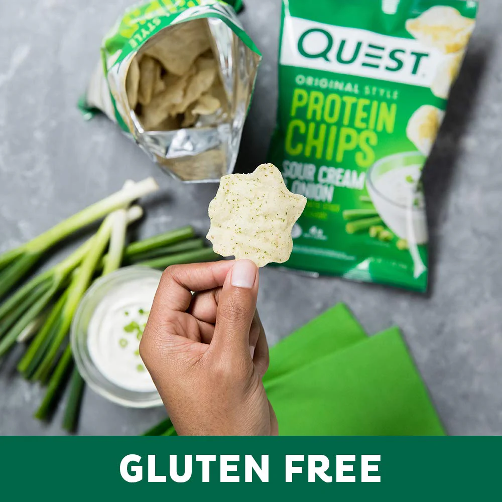 Quest Nutrition Protein Chips, Sour Cream & Onion, 21g Protein, 3g Net Carbs, 130 Cals, 1.1 oz Bag, 1 Count, High Protein, Low Carb, Gluten Free, Soy Free, Potato Free (Pack of 2) - Image 2
