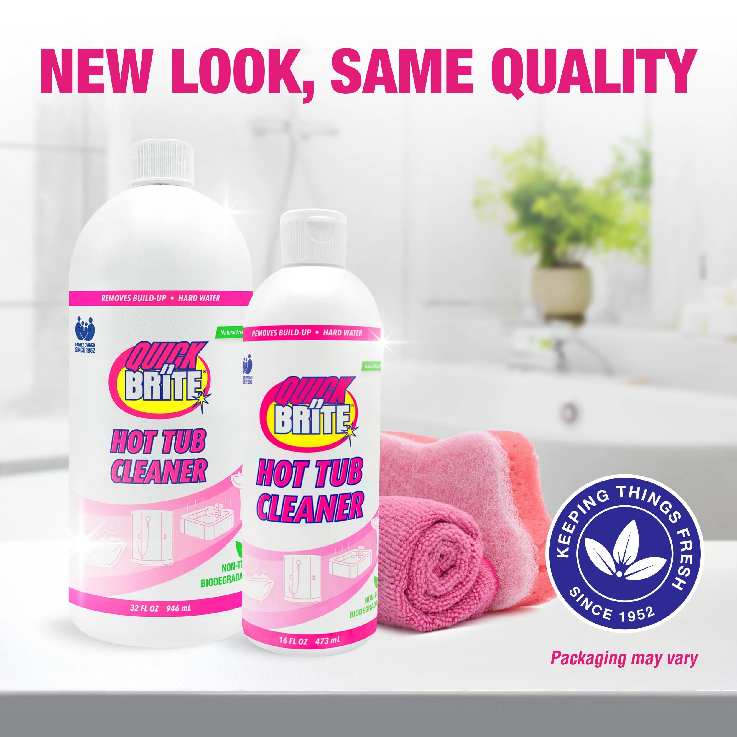 Quick N Brite Heavy Duty Hot Tub Cleaner Kit - Non-abrasive Cleaning Gel with Sponge and Cloth, 32 oz. (Packaging May Vary) - Image 2