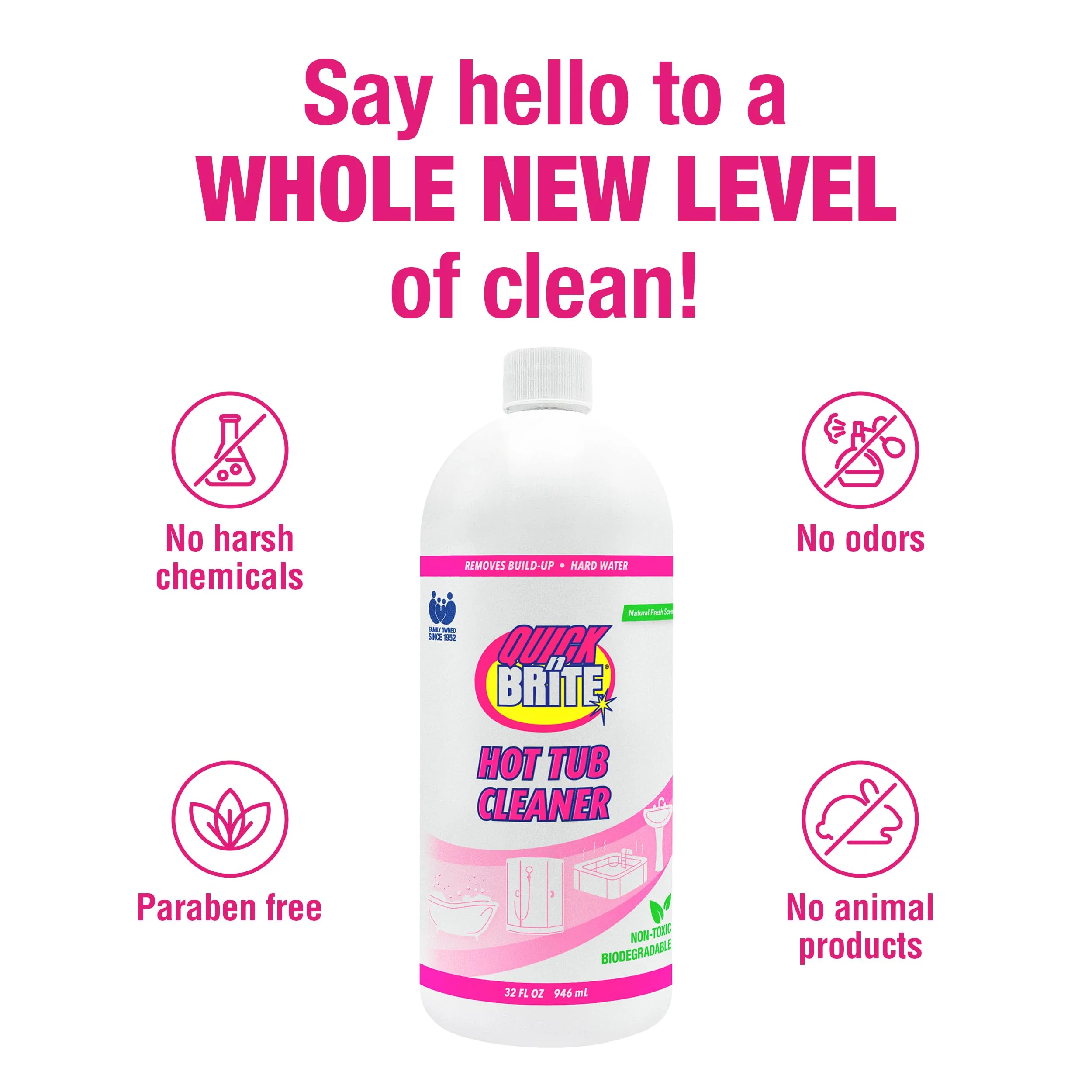 Quick N Brite Heavy Duty Hot Tub Cleaner Kit - Non-abrasive Cleaning Gel with Sponge and Cloth, 32 oz. (Packaging May Vary) - Image 4