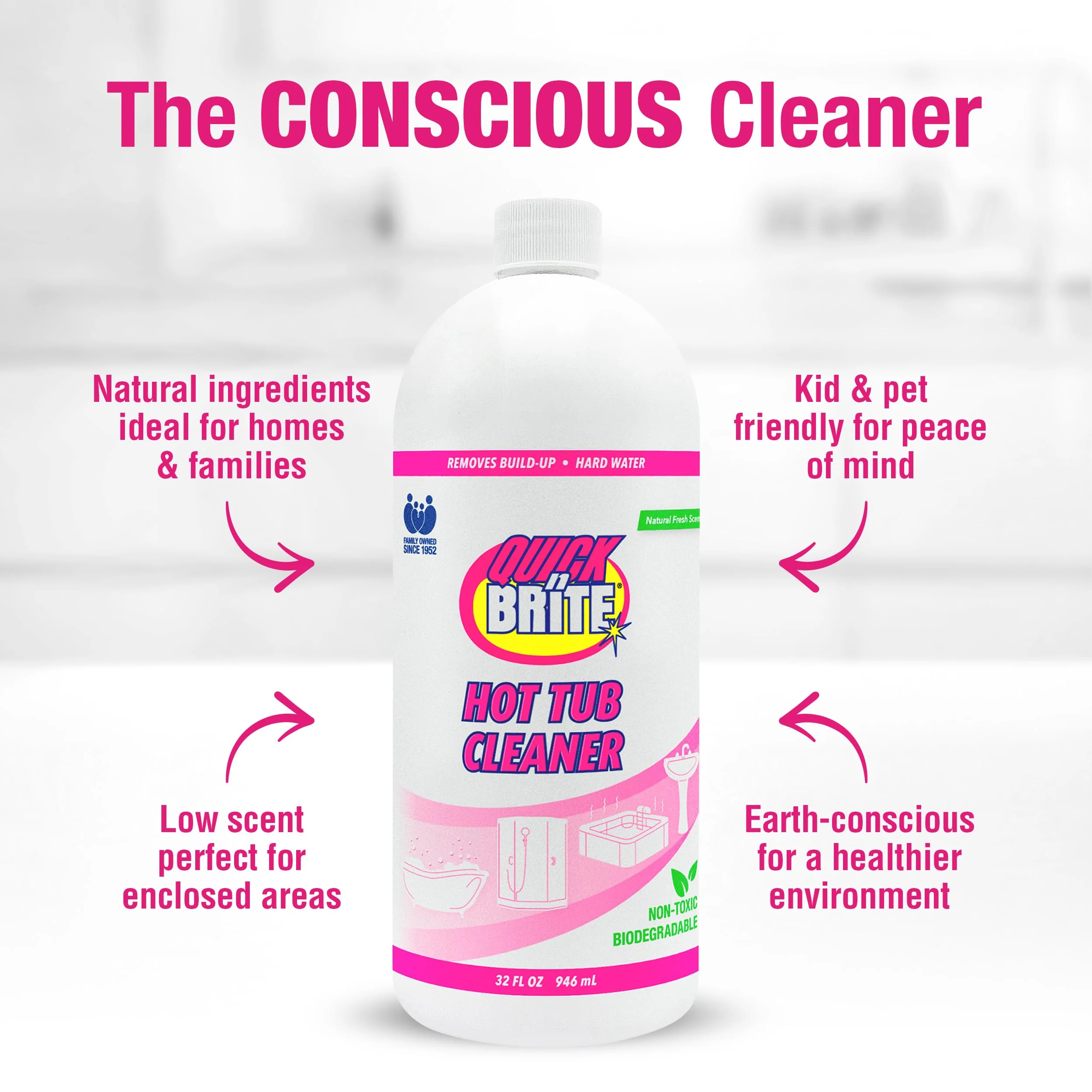 Quick N Brite Heavy Duty Hot Tub Cleaner Kit - Non-abrasive Cleaning Gel with Sponge and Cloth, 32 oz. (Packaging May Vary) - Image 6