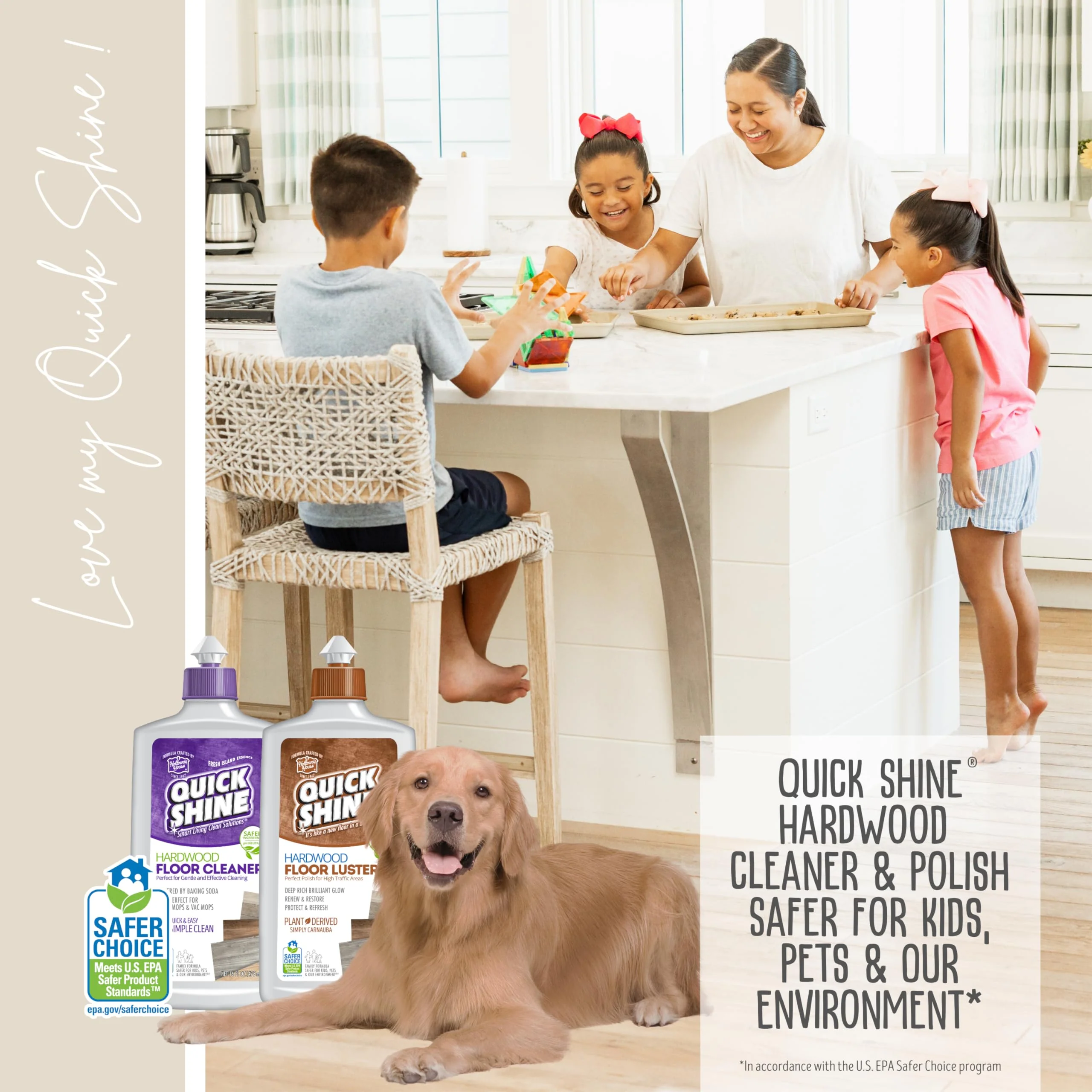 Quick Shine Hardwood Floor Cleaner & Wood Floor Polish w/Plant-Derived Carnauba 27oz Bottles,Removes Scratches,Safer Choice,A Clean That Can Be Seen,(Pack of 4) - Image 7