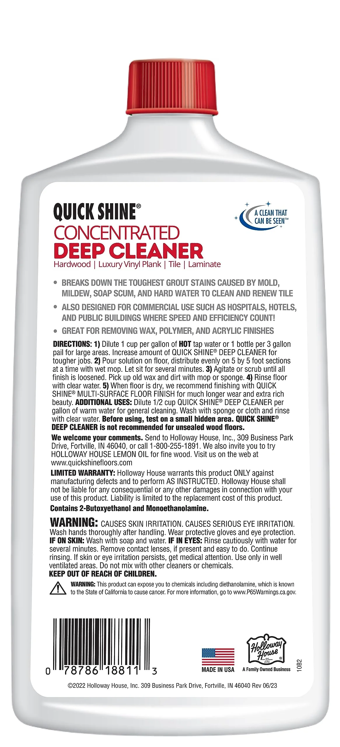 Quick Shine Multi Surface Deep Floor Cleaner and Wax Remover 27oz, 6Pk | Removes Wax Build-Up, Revitalizes Floors & Cleans Grout | Use on Hardwood, Laminate, LVT, Tile and Stone | Pro-Level Cleaning - Image 3