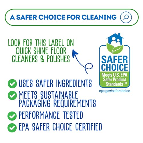 Quick Shine Multi Surface Floor Cleaner 64oz, Ready to Use-Streak Free-No Rinse, Use on Hardwood, Laminate, Luxury Vinyl Plank & Stone, Use in Spray Mops & Vac Mops, Safer Choice Cleaner - Image 7