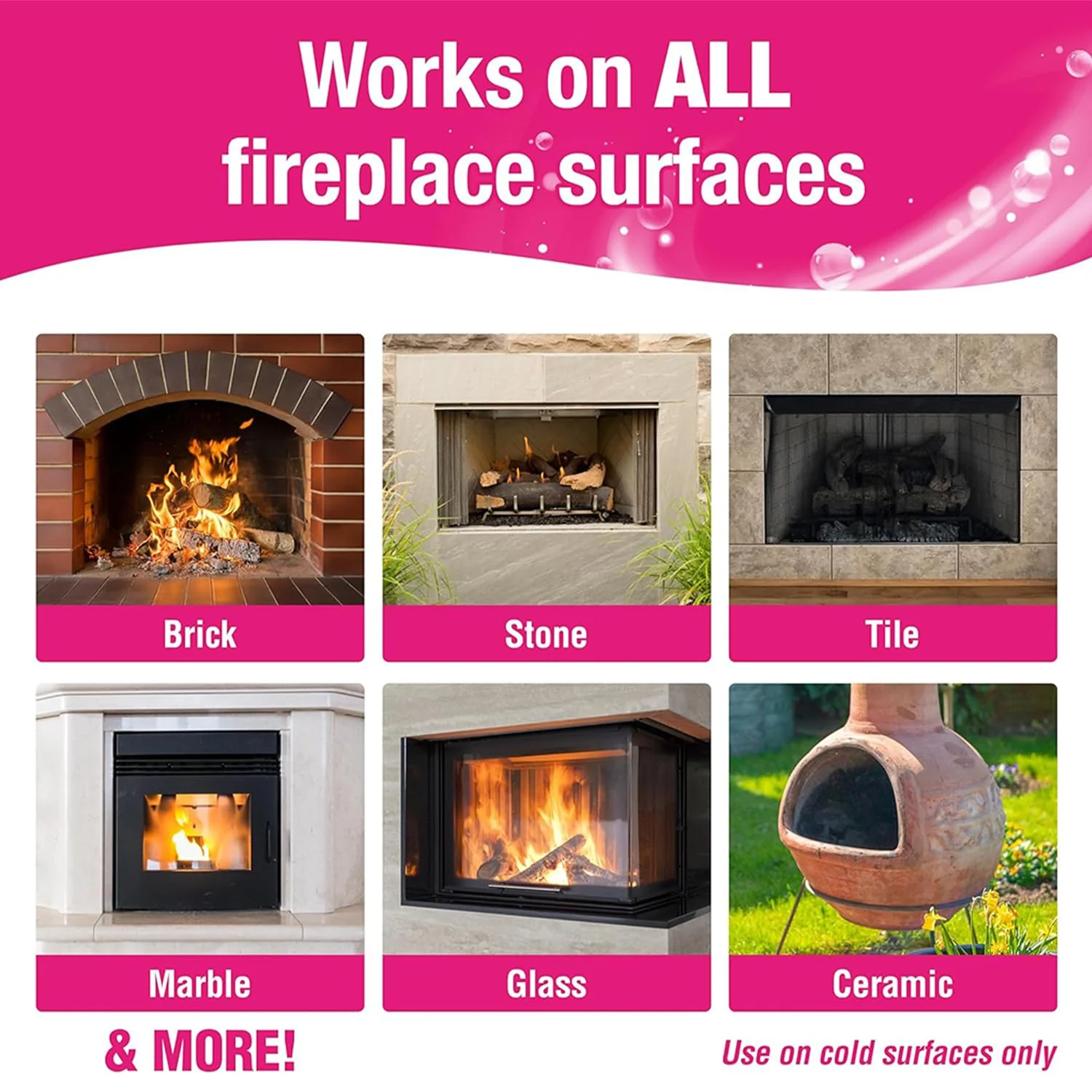 Quick'n Brite Fireplace Brick and Stone Cleaner 32oz with Scrub Brush - Natural Stone, Tile, and Marble Cleaner - Indoor Fireplace and Wood Stove Cleaning Kit - Pellet Stove Creosote Remover - Image 7