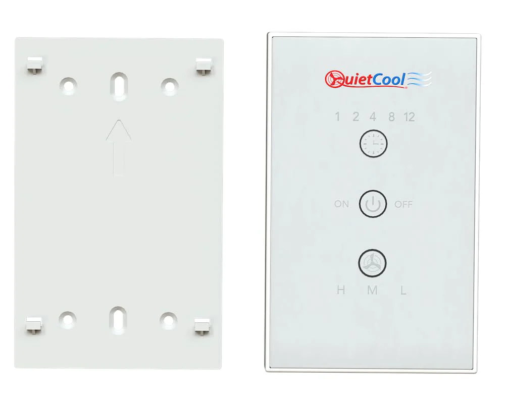 QuietCool Whole House Fan Wireless Switch - No Hard Wiring Required - Three Speed Capable - 1/2/4/8/12 Hour Countdown Timer - up to 100ft Range - Batteries Included (IT-RFGLSSWITCH-01) - Image 2