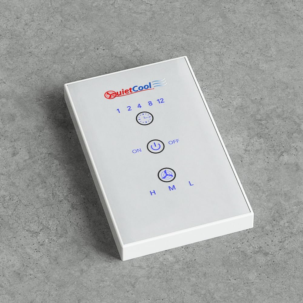 QuietCool Whole House Fan Wireless Switch - No Hard Wiring Required - Three Speed Capable - 1/2/4/8/12 Hour Countdown Timer - up to 100ft Range - Batteries Included (IT-RFGLSSWITCH-01) - Image 3