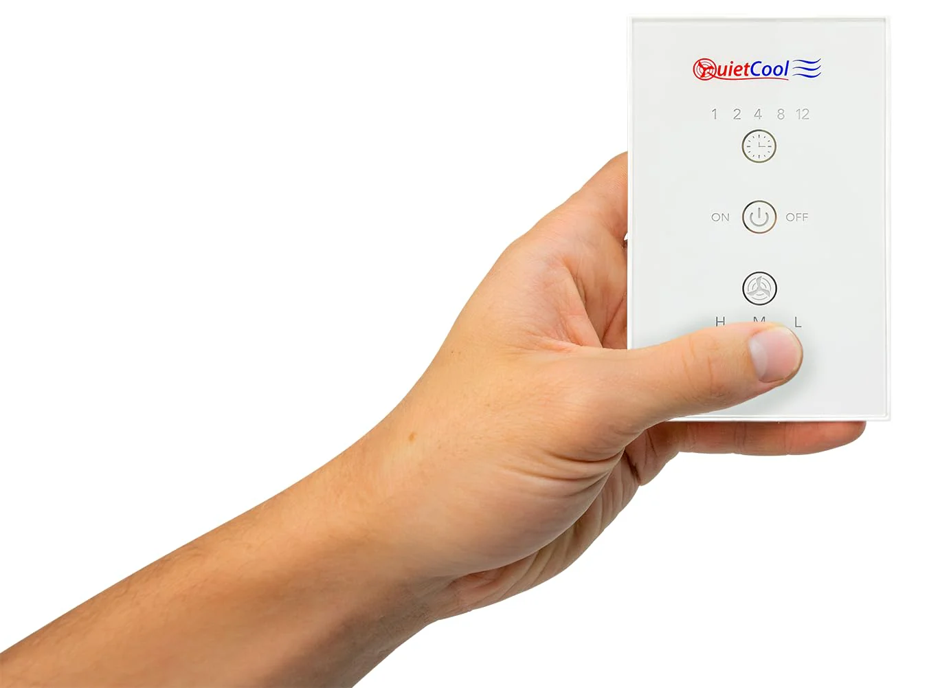 QuietCool Whole House Fan Wireless Switch - No Hard Wiring Required - Three Speed Capable - 1/2/4/8/12 Hour Countdown Timer - up to 100ft Range - Batteries Included (IT-RFGLSSWITCH-01) - Image 4