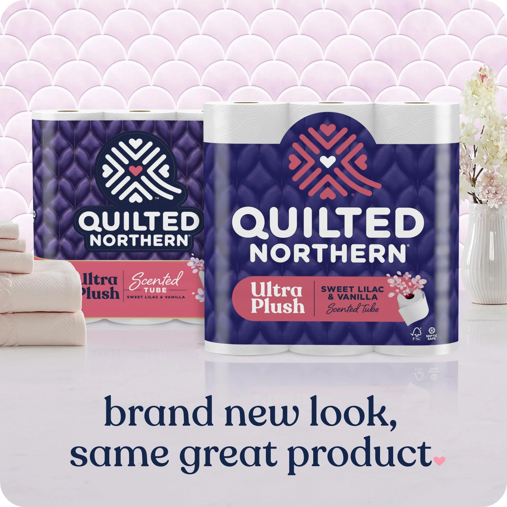 Quilted Northern Ultra Plush Toilet Paper with Sweet Lilac & Vanilla Scented Tube, 6 Mega Rolls = 24 Regular Rolls, 3 Ply Soft Toilet Tissue - Image 11