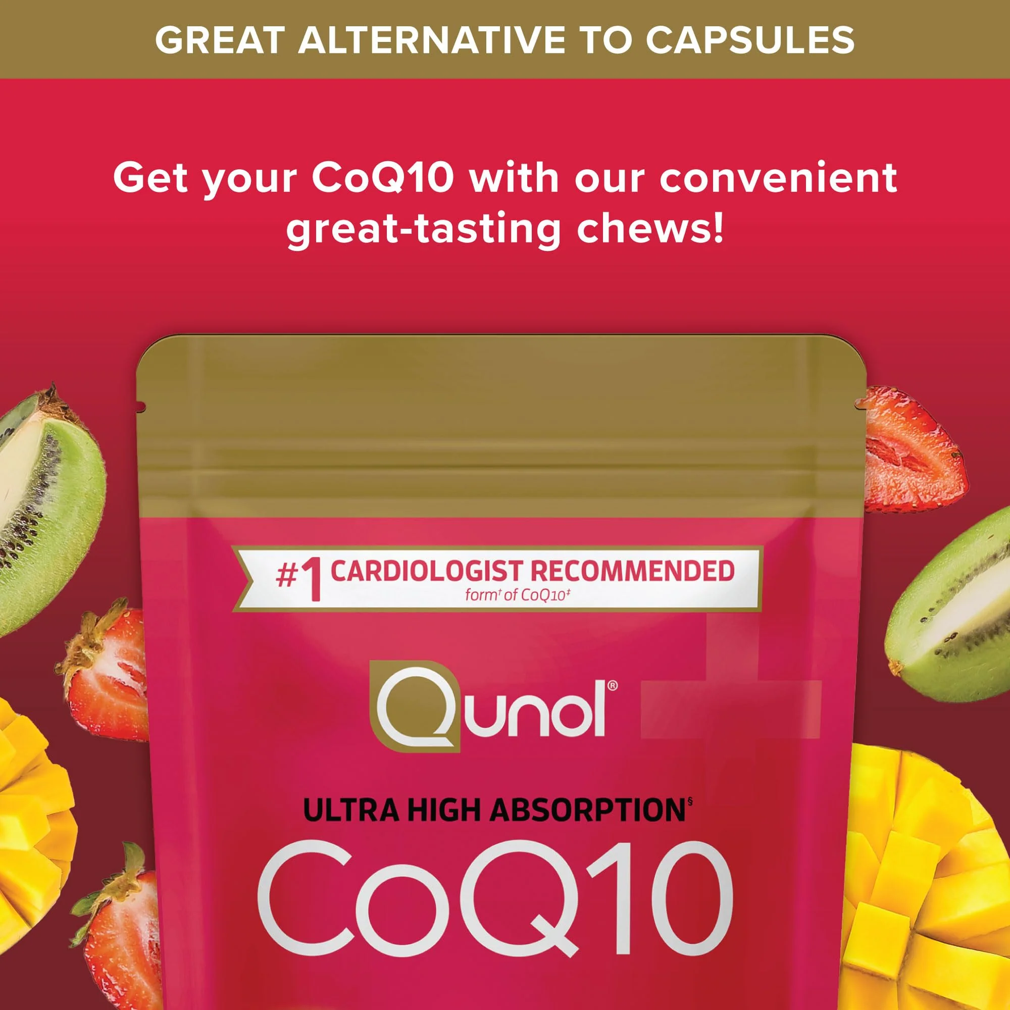 Qunol CoQ10 200mg Soft Chews, Extra Strength & Ultra High Absorption Coenzyme Q10 Supplement, #1 Cardiologist Recommended Supplement for Heart Health, 90 Count - Image 8