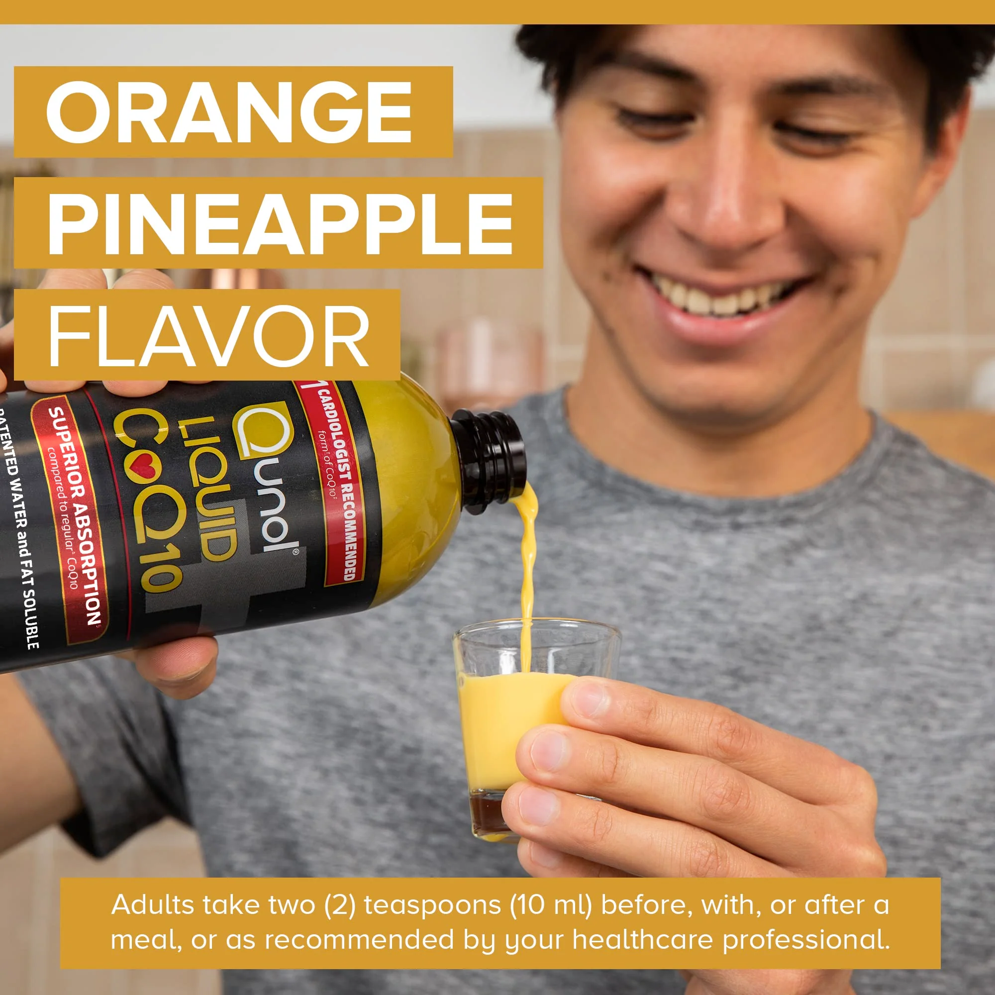 Qunol CoQ10 Liquid Supplement 100mg, Superior Absorption, Natural Form of Coenzyme Q10, Antioxidant for Heart Health, Orange Pineapple Flavored, 90 Servings, 30.4 oz Bottle - Image 6