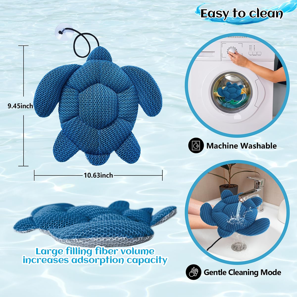 Quttisay Hot Tub Scum Absorber for Spa Hot Tub,Hot Tub Accessories for Adults,Hot Tub Sponge.Hot Tub Oil Absorbing Sponge for Spa & Pool Cleaner,Hot Tub Turtle Scum Absorber Keeps Water Clean,1 Pack - Image 5