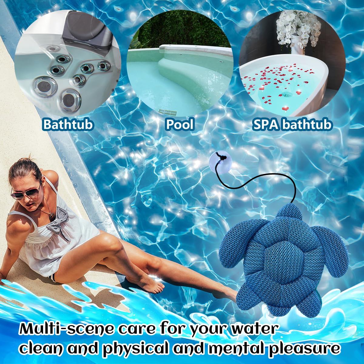 Quttisay Hot Tub Scum Absorber for Spa Hot Tub,Hot Tub Accessories for Adults,Hot Tub Sponge.Hot Tub Oil Absorbing Sponge for Spa & Pool Cleaner,Hot Tub Turtle Scum Absorber Keeps Water Clean,1 Pack - Image 7