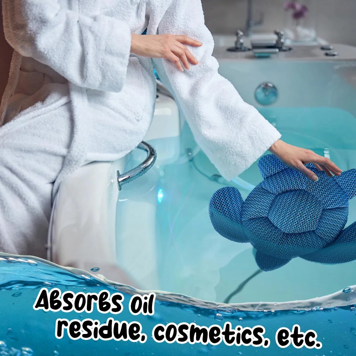 Quttisay Hot Tub Scum Absorber, Scum Turtle Hot Tub Cleaner Hot Tub Accessories 2 Pack Hot Tub Sponge for Scum Reusable Spa & Pool Cleaner Hot Tub Oil Absorbing Scum Absorber Keeps Water Clean - Image 6