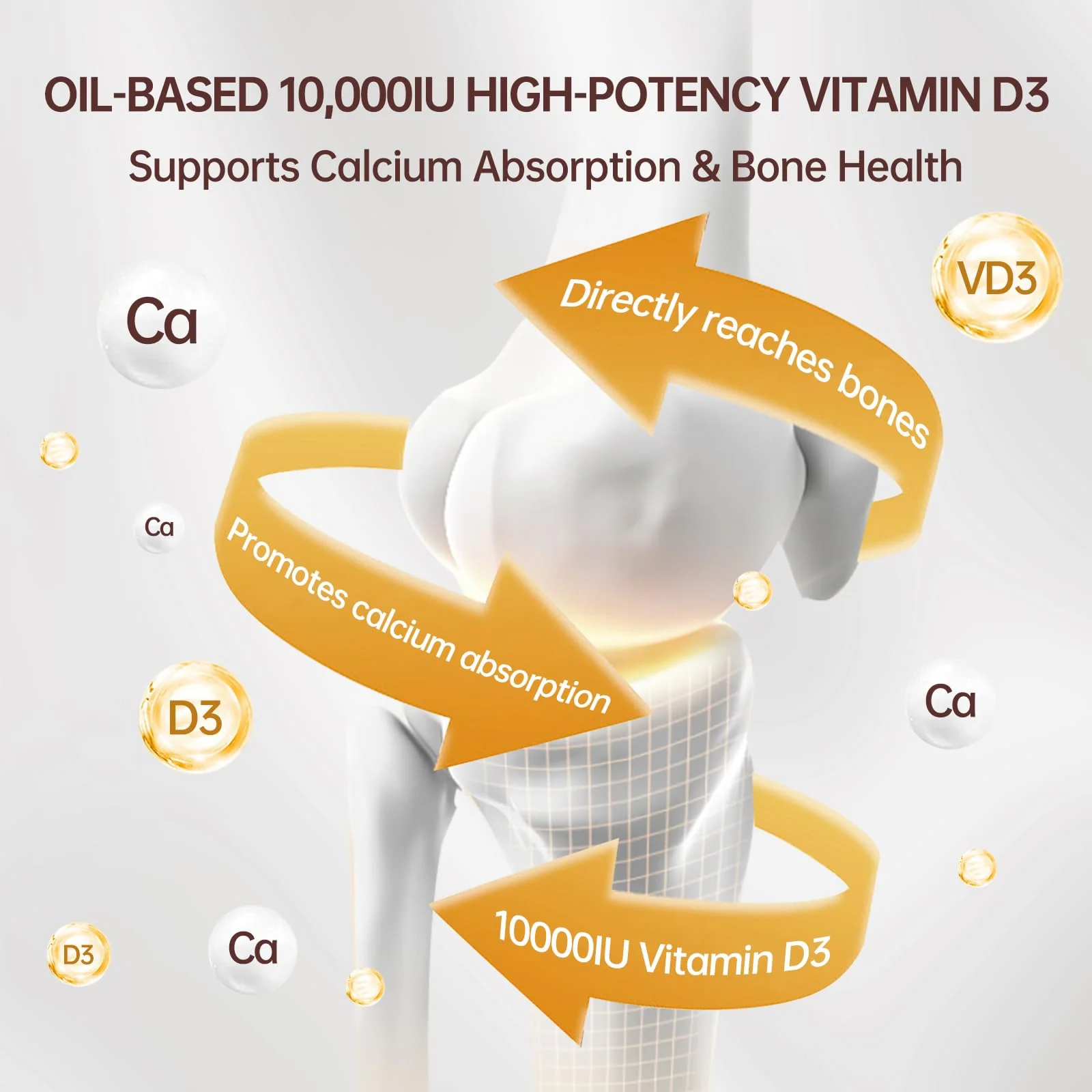 QVQ 300 Pcs 2 in 1 Vitamin D3 10000 iu Plus K2 (MK-7) 200 mcg Virgin Coconut Oil Softgels with Vitamins D & K Supports Calcium Absorption, Bone, Immune, & Heart Health – Easy to Swallow - Image 8