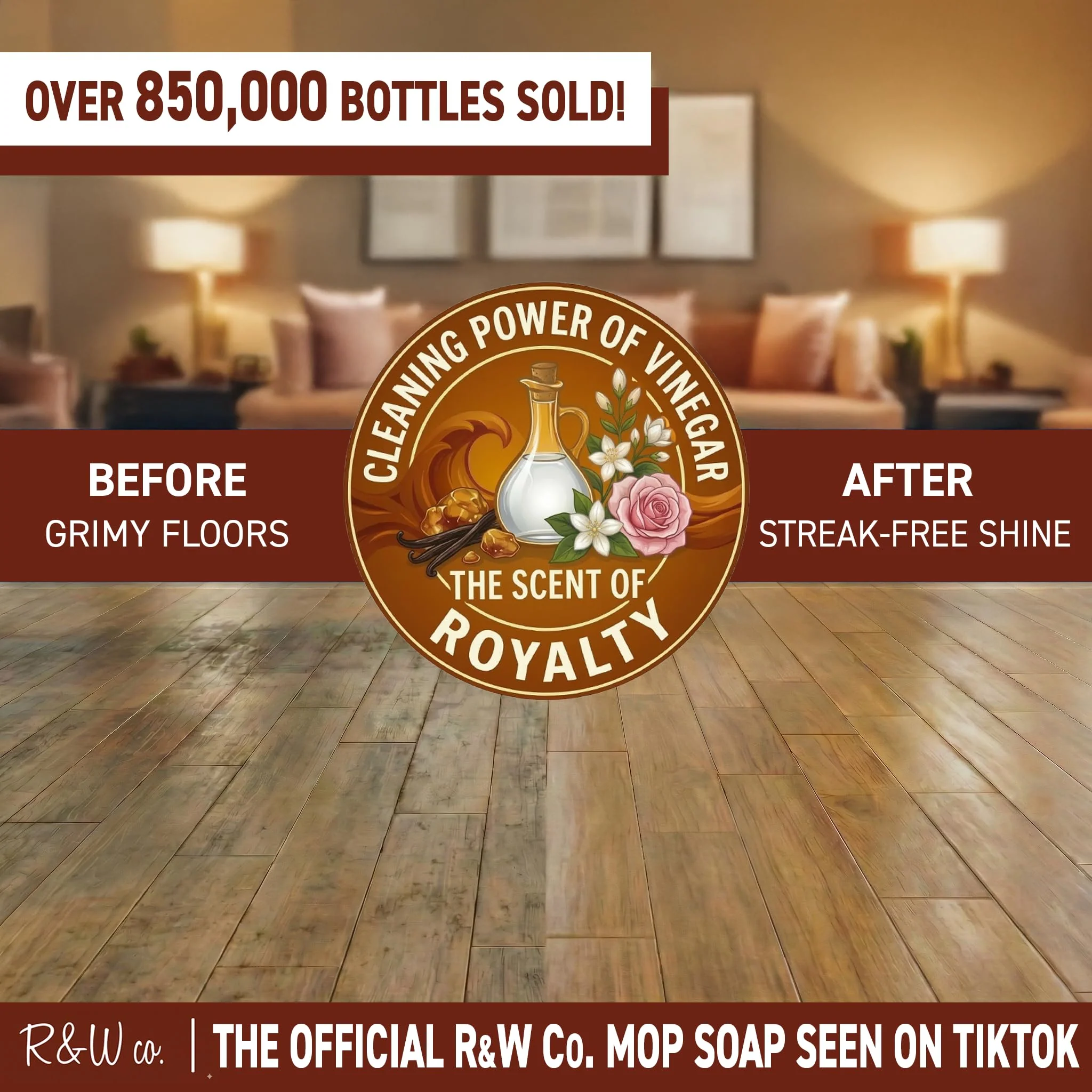 R&W CO. Original 32 oz Premium Mop Soap Royalty Scented, Gentle Floor Cleaner for all Surfaces, Non-Toxic, Pet and Skin Safe Formula, Streak-Free Shine - Image 3