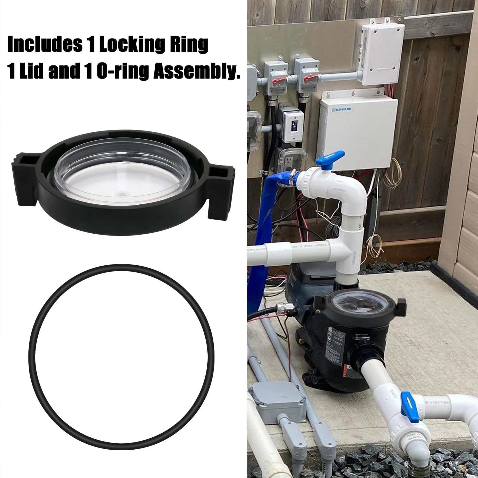 R0445800 Lid with Locking Ring, Pool Pump Lid for Zodiac Jandy Stealth, WaterFall series pump also compatible with Zodiac Jandy ePump variable speed pump and Spa Pumps-model JEP, SHPF, SHPM, SWF - Image 3