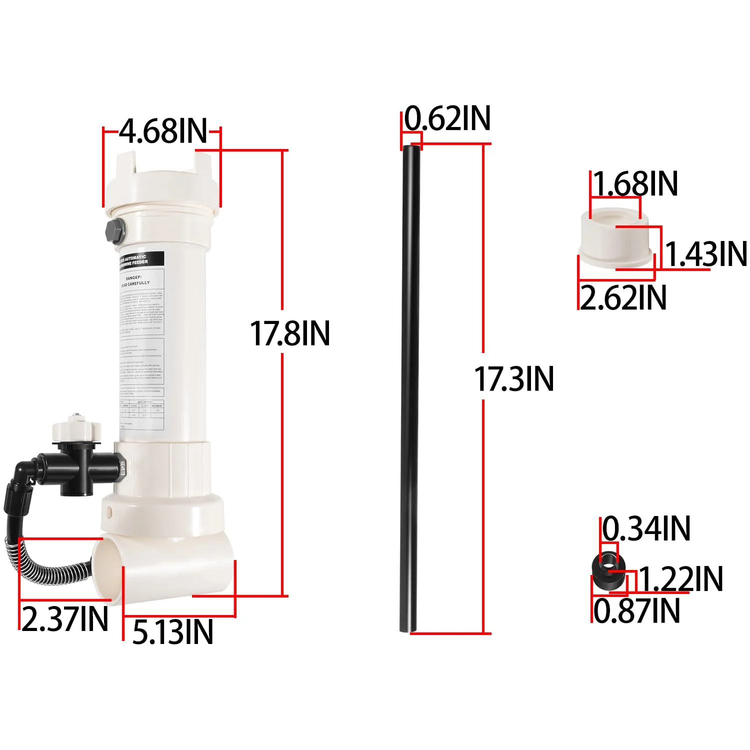 R171096 Pool Chlorinator, 320 Automatic in-Line Chlorine/Bromine Feeder Compatible with Rainbow 320, Upgraded Replacement for R171096 Chlorinator for Pools and Spas, for 6,500–70,000 Gallons - Image 2