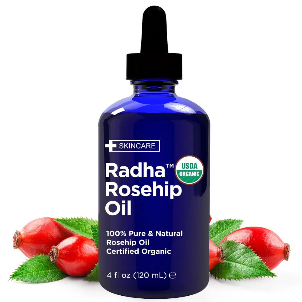 Radha Beauty 4 oz Organic Rosehip Seed Oil 100% Pure Cold Pressed - Great Carrier Oil for Moisturizing Face, Hair, Skin, & Nails, Hydrating and Nourishing - Image 2