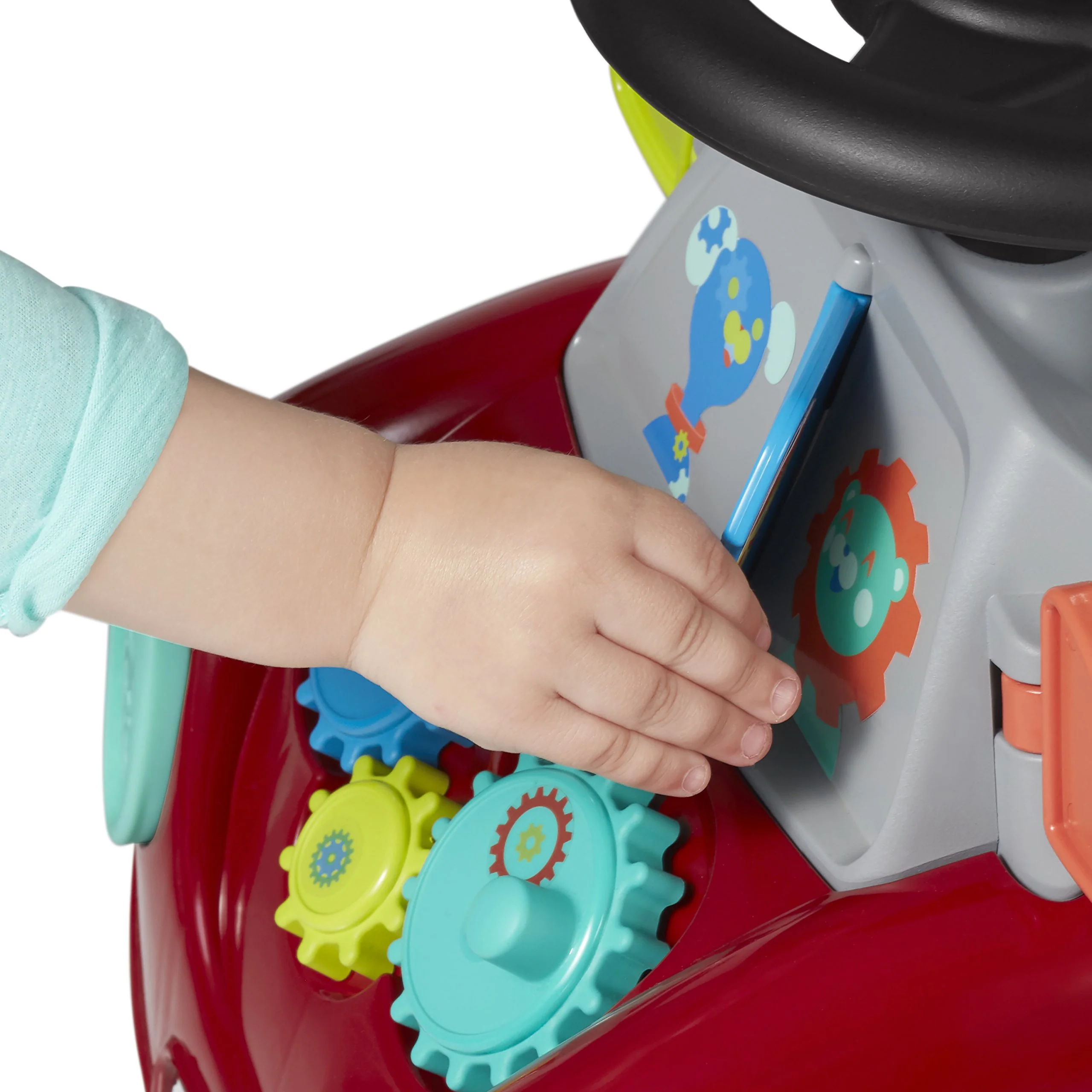 Radio Flyer Busy Buggy, for Toddlers 1-3, 3-in-1 Push Walker Ride On Car with 17 Sensory Activities, Anti-Tip Feature, Under-Seat Storage, Horn and Gears, 42 lb Capacity, Toddler Ride On Toys - Image 8