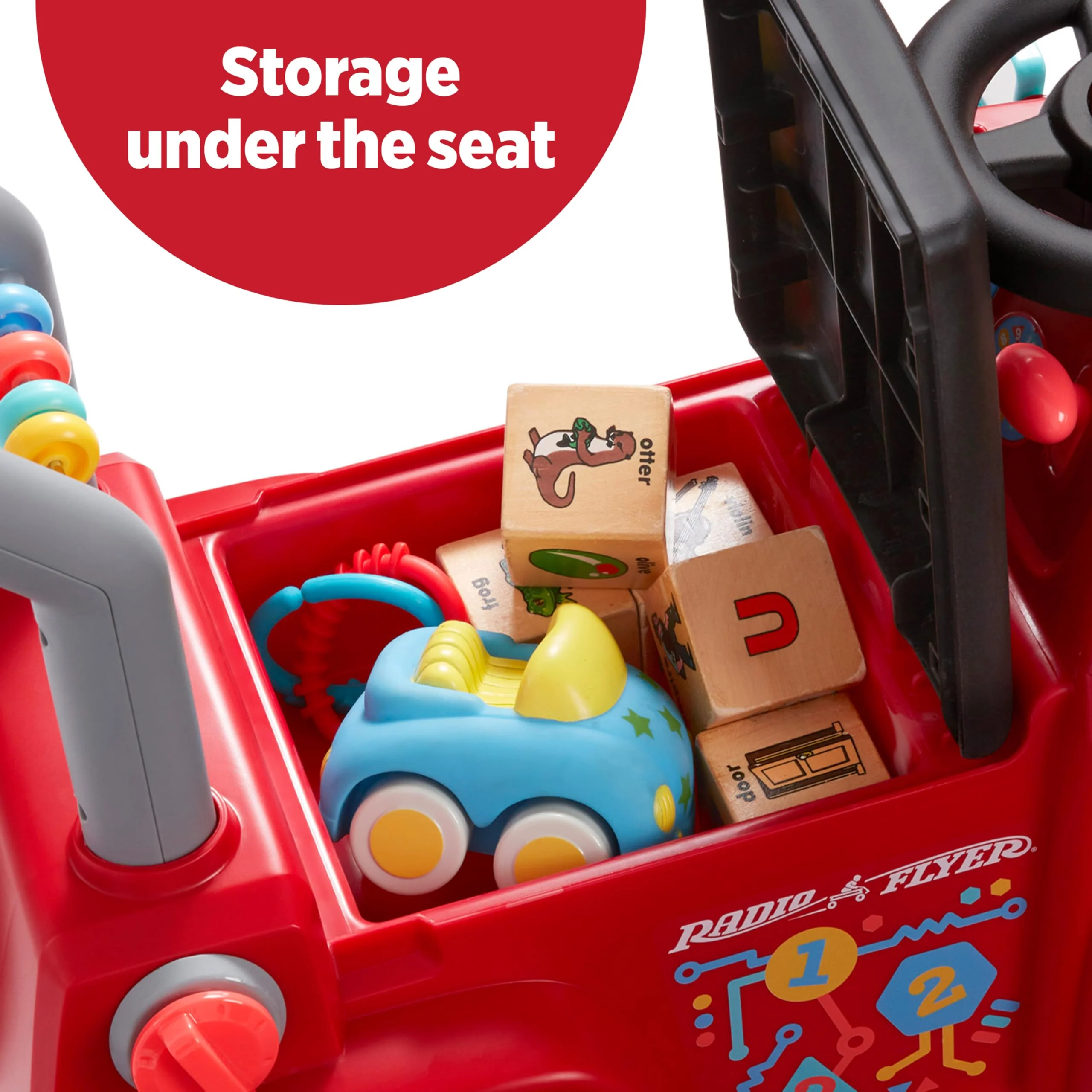 Radio Flyer Tinker Truck With Lights & Sounds, Toddler Ride On Toy, For Ages 1-3, Red - Image 10