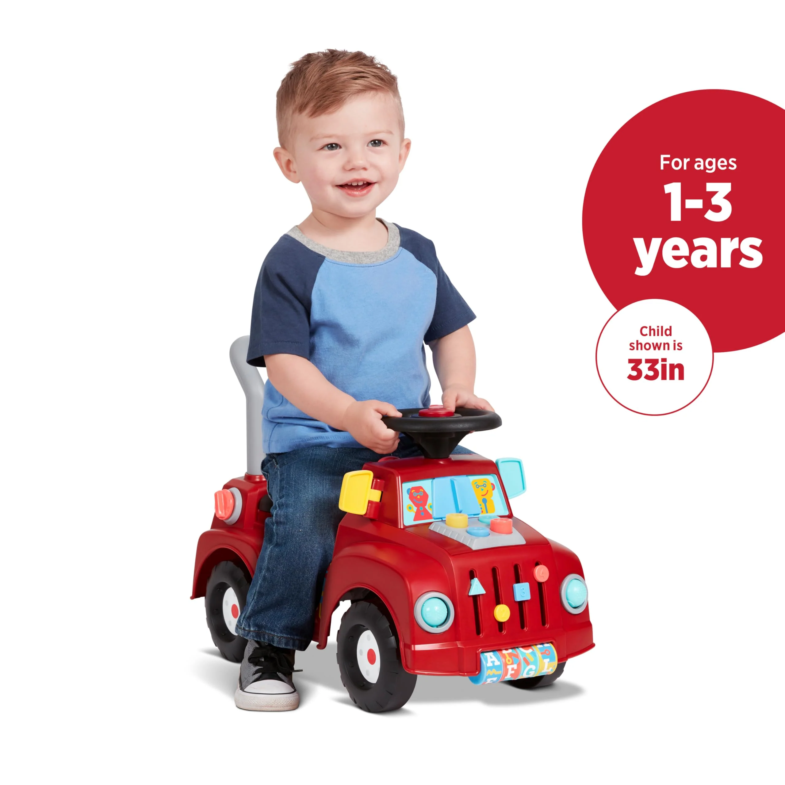 Radio Flyer Tinker Truck With Lights & Sounds, Toddler Ride On Toy, For Ages 1-3, Red - Image 14
