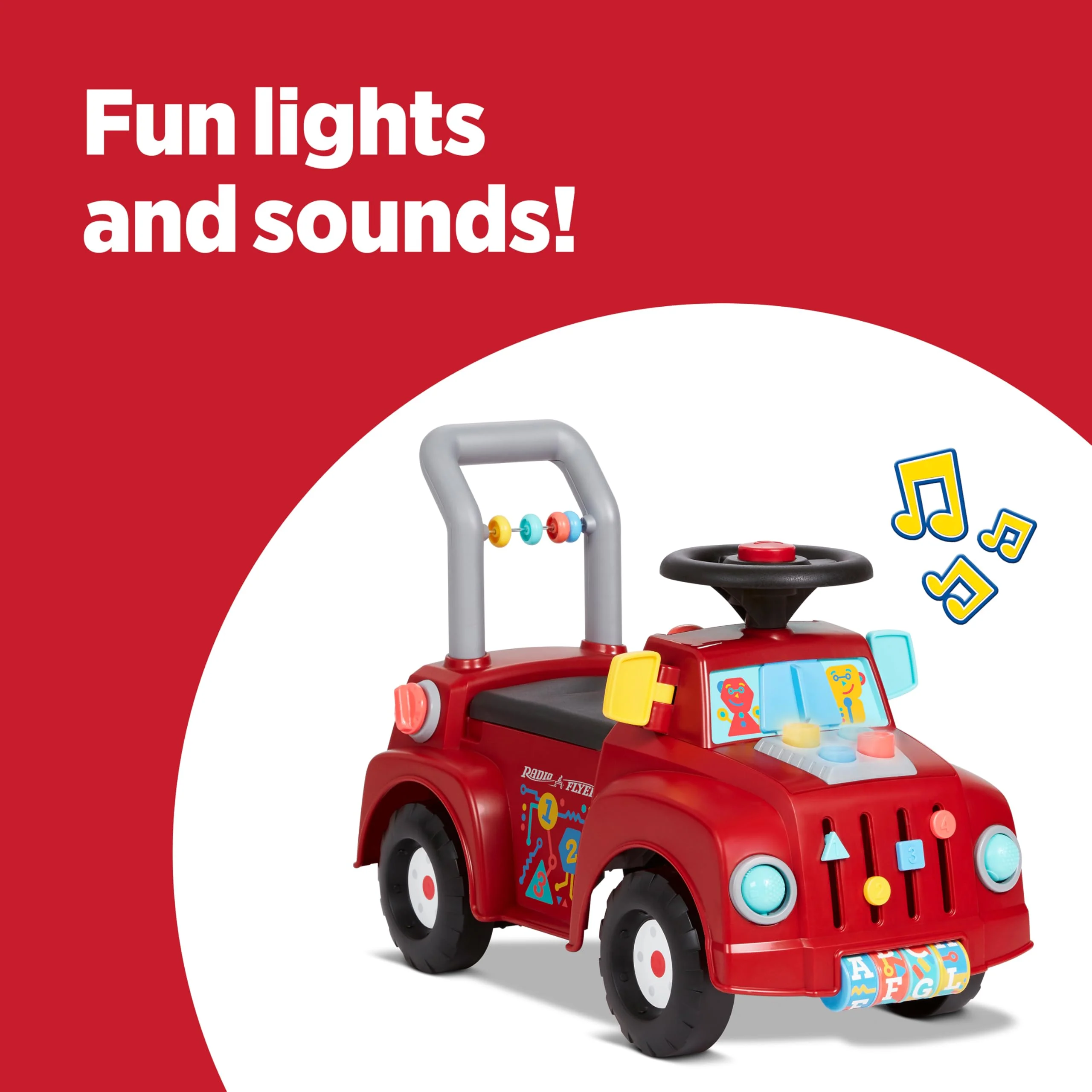 Radio Flyer Tinker Truck With Lights & Sounds, Toddler Ride On Toy, For Ages 1-3, Red - Image 8