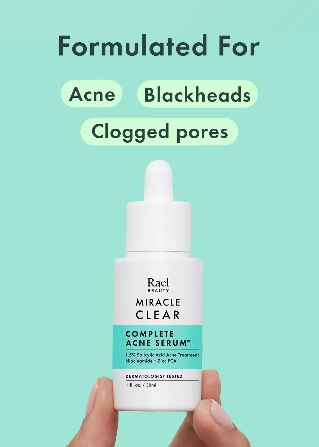 Rael Serum for Face – Miracle Clear Serum with Salicylic Acid, Niacinamide, Zinc, Pore Minimizer, Korean Skin Care (1 fl oz) - Image 7
