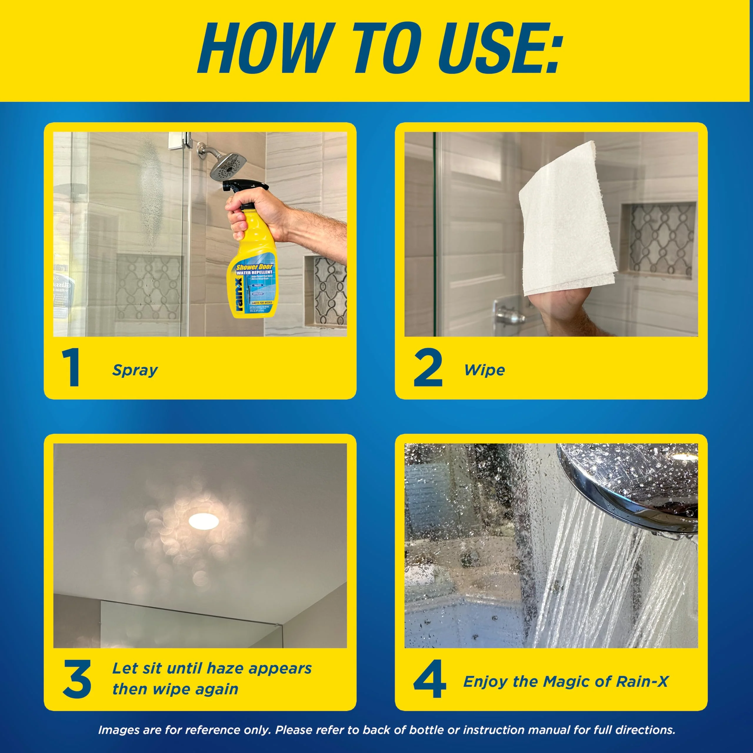Rain-X 630542 Shower Door Water Repellent, Protects Glass Shower & Doors From Soap Residue And Hard Water Stains Leaving Your Bathroom Beautiful (Pack of 2) - Image 5