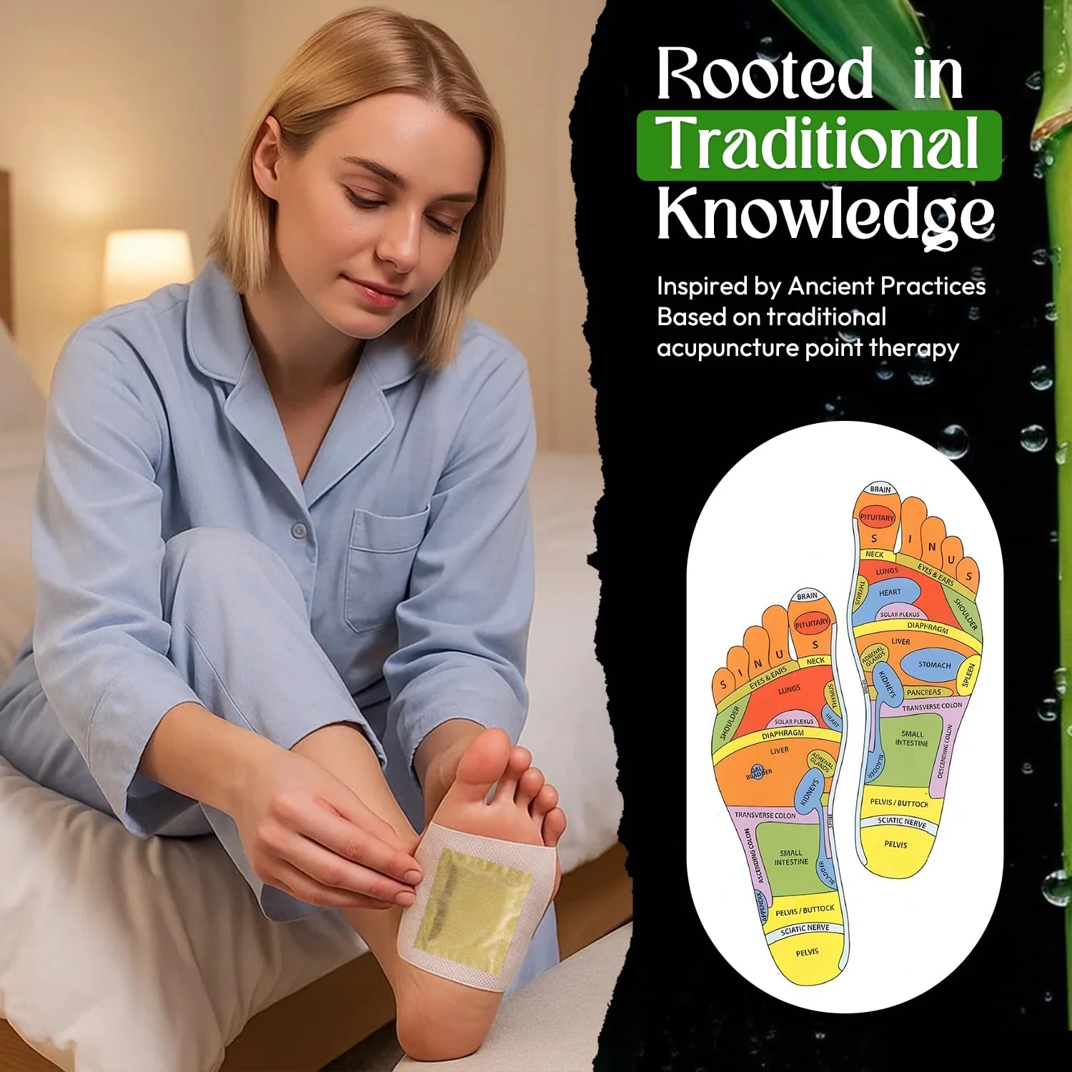 Rantherm Foot Pads, Bamboo Vinegar and Ginger Adhesive Pads for Daily Foot Use, 20 Packs