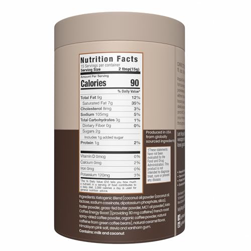 Rapidfire Keto Coffee Instant Coffee Mix, Caramel Macchiato Flavor, 7.93 Ounce (255g), 15 Servings - Image 6