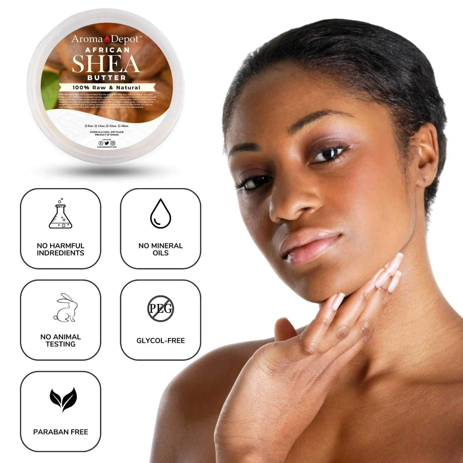Raw African Shea Butter 32 oz Ivory/White Grade A 100% Pure Natural Unrefined Fresh Moisturizing, Ideal for Dry and Cracked Skin. It can be used in Body, Hair and Face. - Image 9
