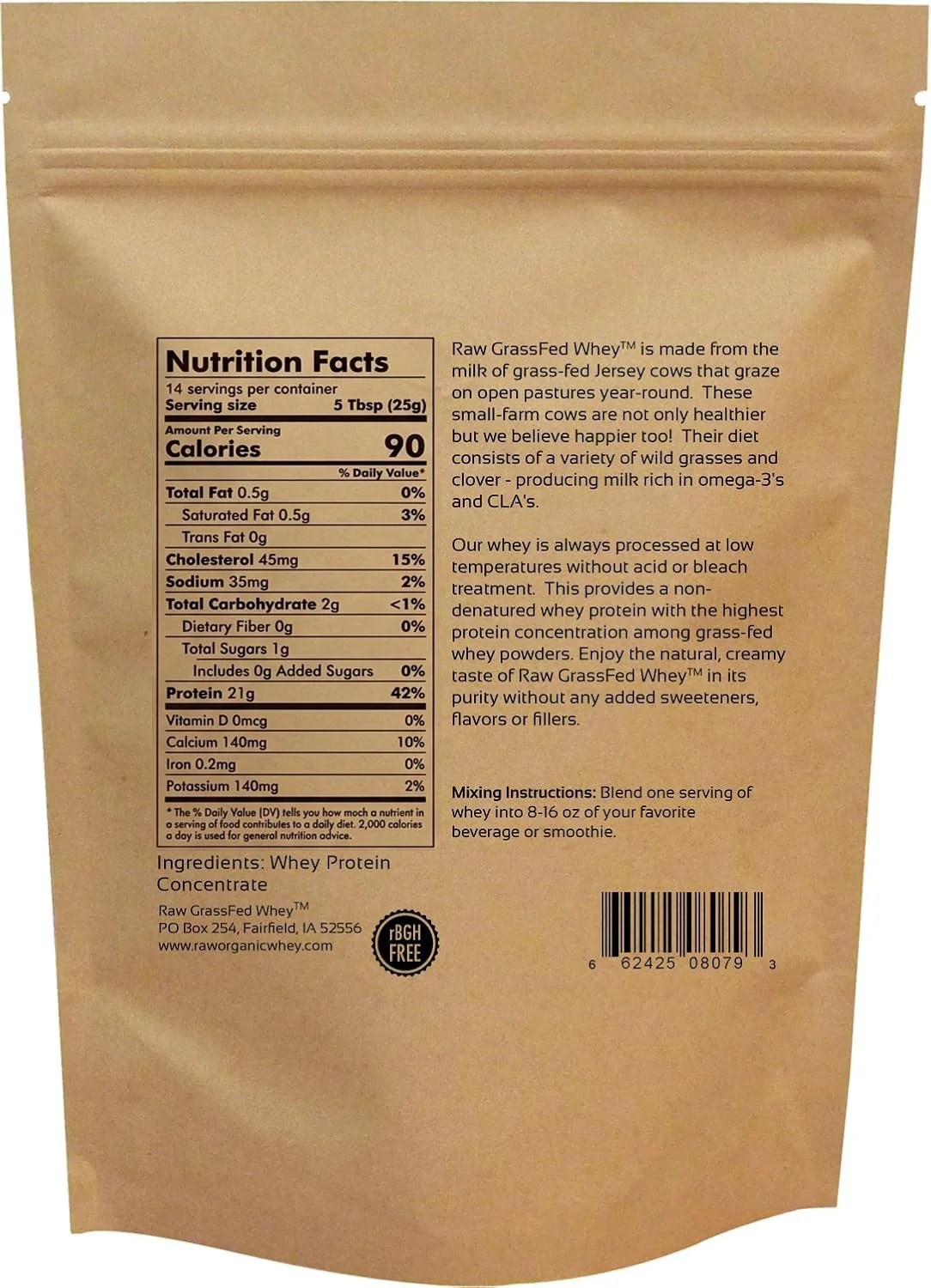 Raw Grass Fed Whey Protein Powder, Unflavored – 1 Ingredient, No Additives or Fillers, Undenatured, Made in USA, 12 oz - Image 6