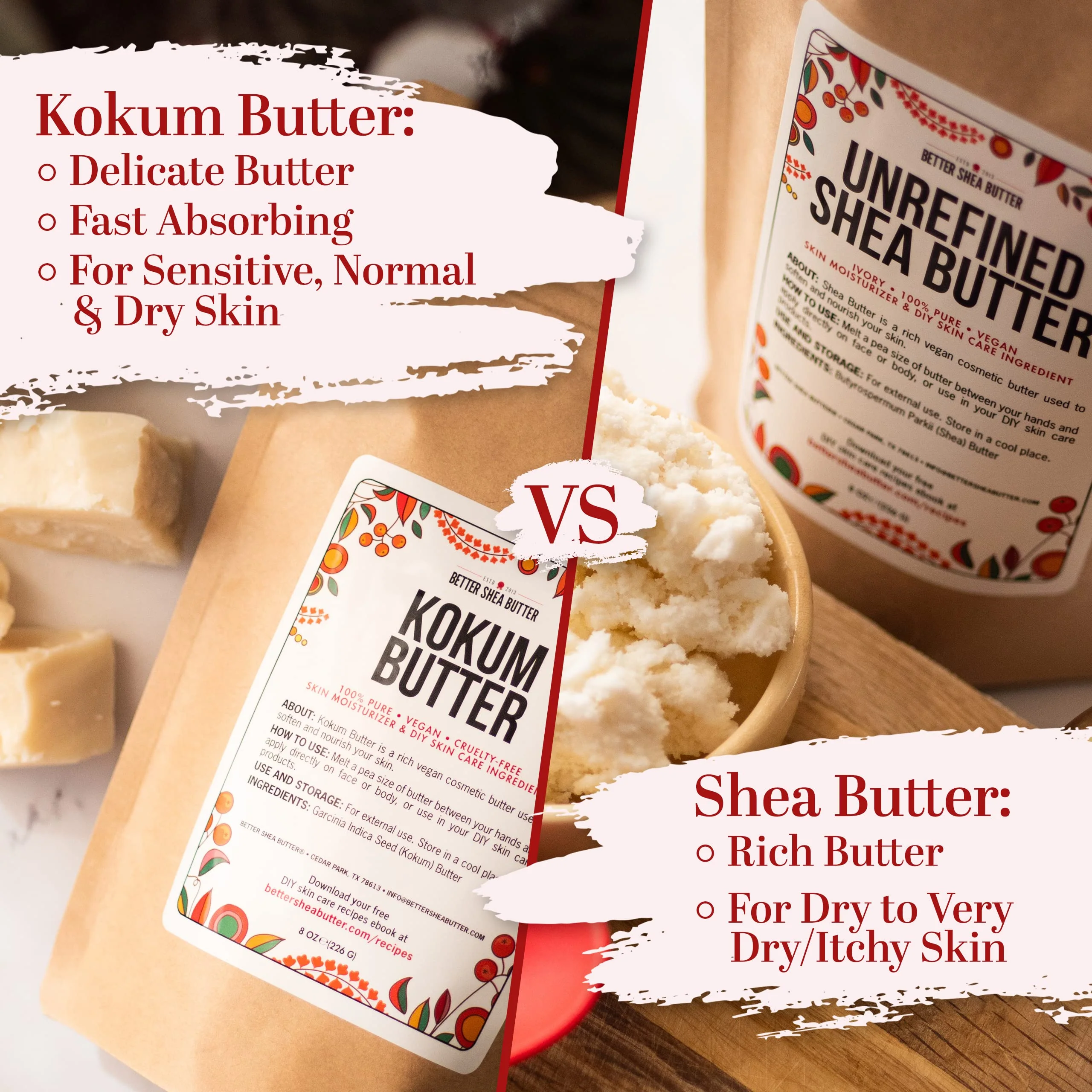 Raw Kokum Butter Unrefined - Body Butter Bar for Soap Making and DIY Skin and Hair Care Products - Pure, Unscented Moisturizer for Lotion Base - 8 oz Block - Image 3