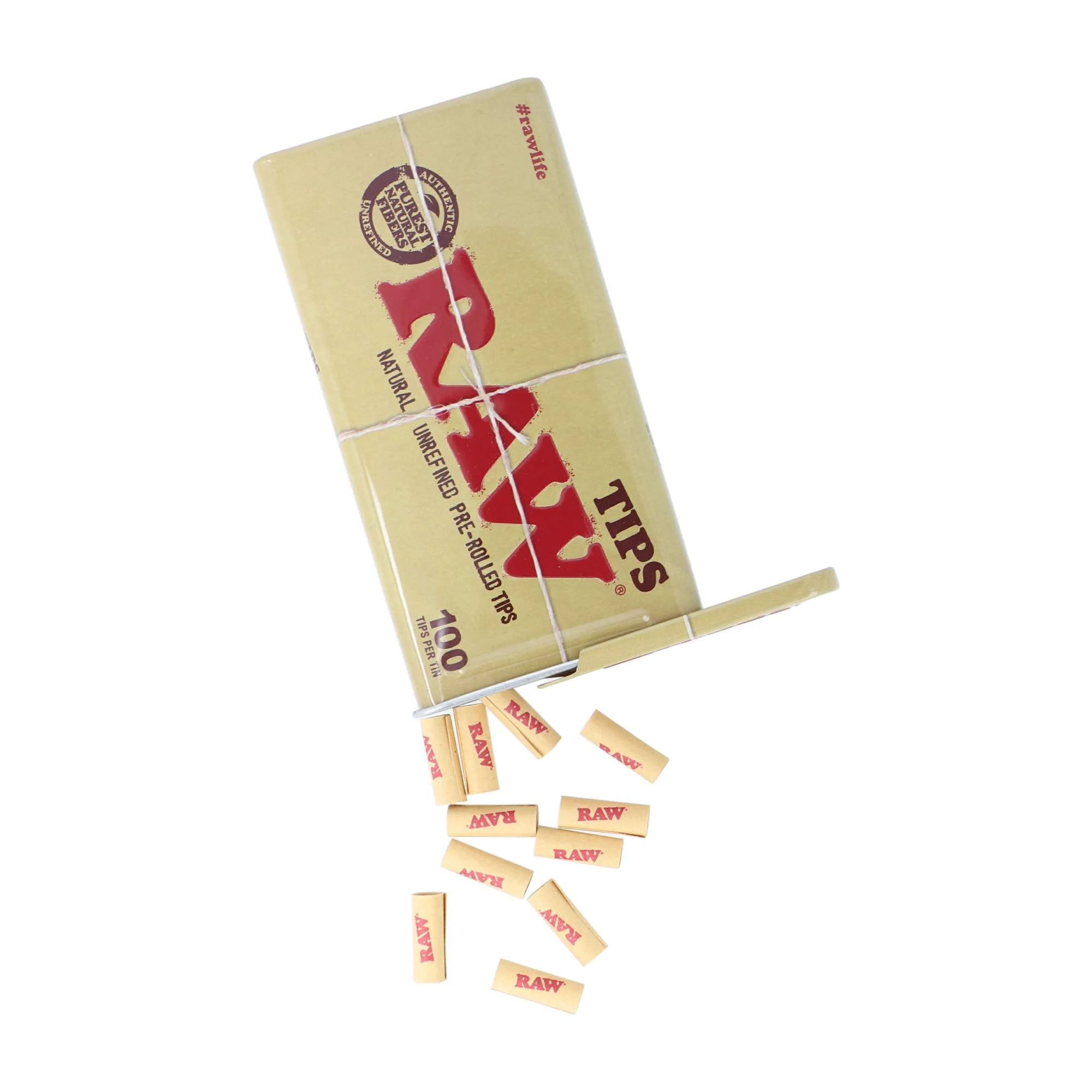 RAW Natural Unrefined 100 Tip Pre-Rolled Tin - (6) - Image 5