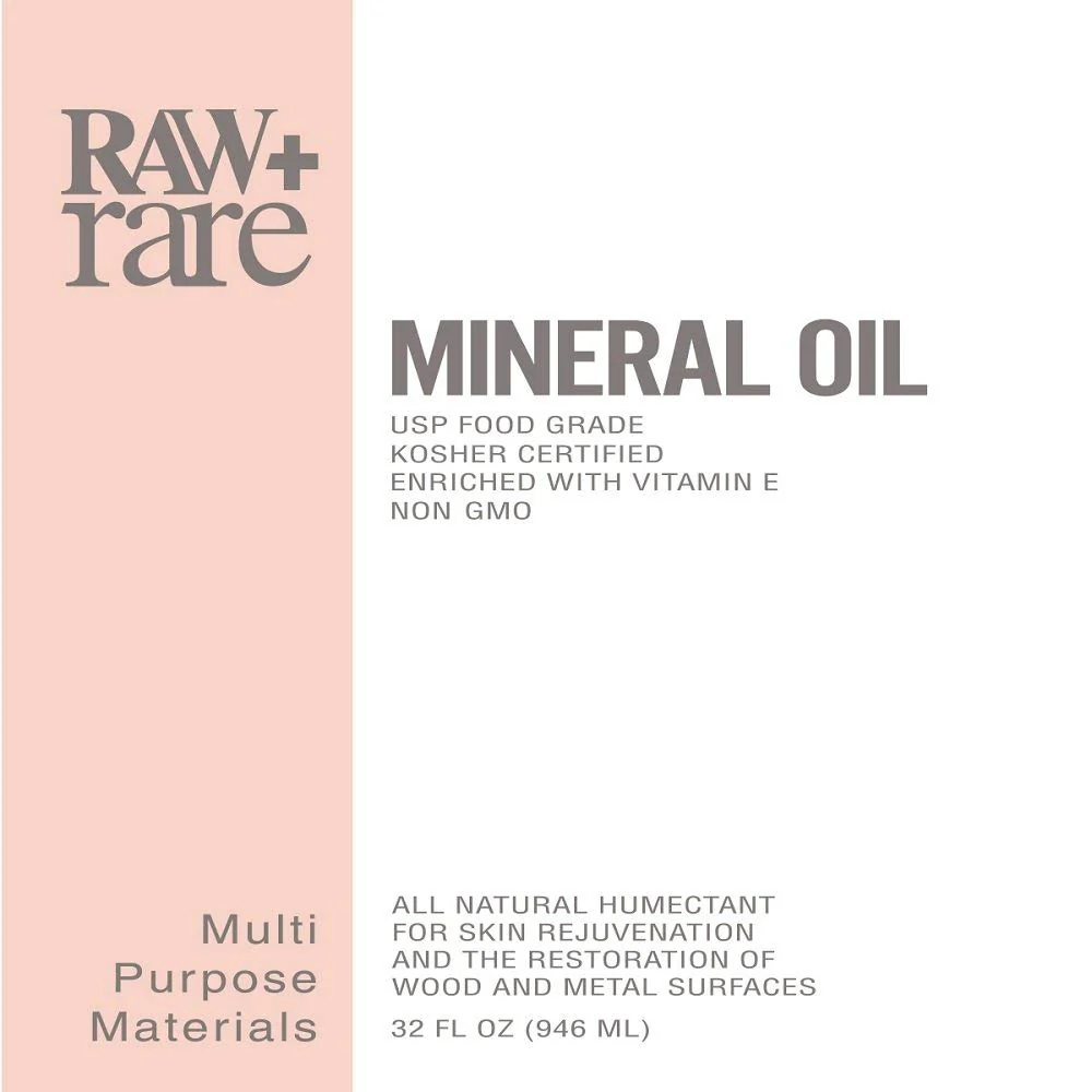Raw Plus Rare Vegan Food Grade Mineral Oil, Safe for Wood Cutting Board, Butcher Block, Bamboo Cutting Board, and Knife Blade Oil, Cast Iron Tools Conditioner 32 oz - Image 3