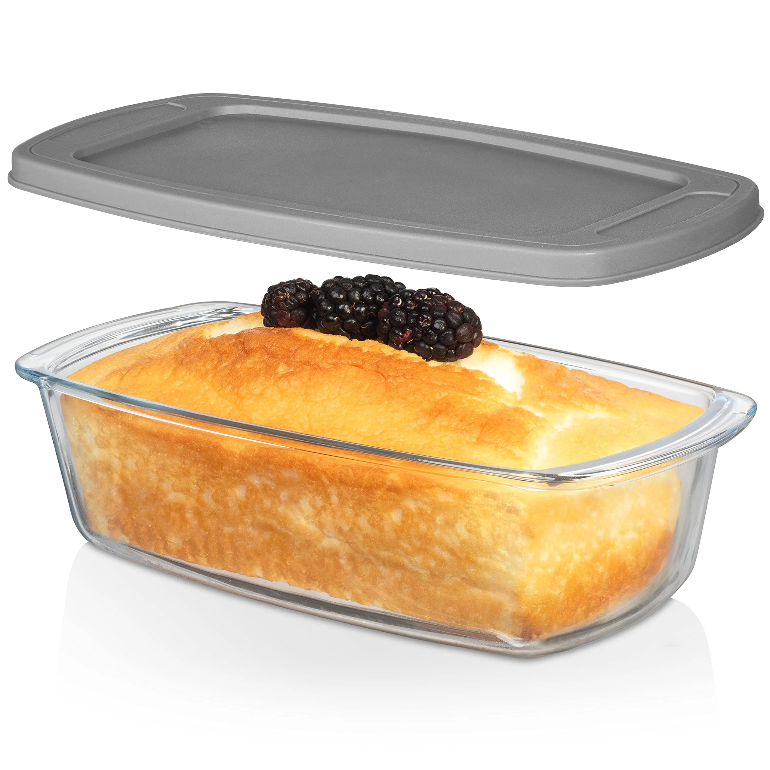 Razab LARGE 7.6 Cups/1800 ML/1.9 Qt Glass Loaf Pan with Lids - Meatloaf Pan BPA free Airtight Lids Grip Handle Easy Carry, Microwave and Oven Safe - Loaf Pans For Baking Bread, Cakes, Glass Loaf Pan - Image 3