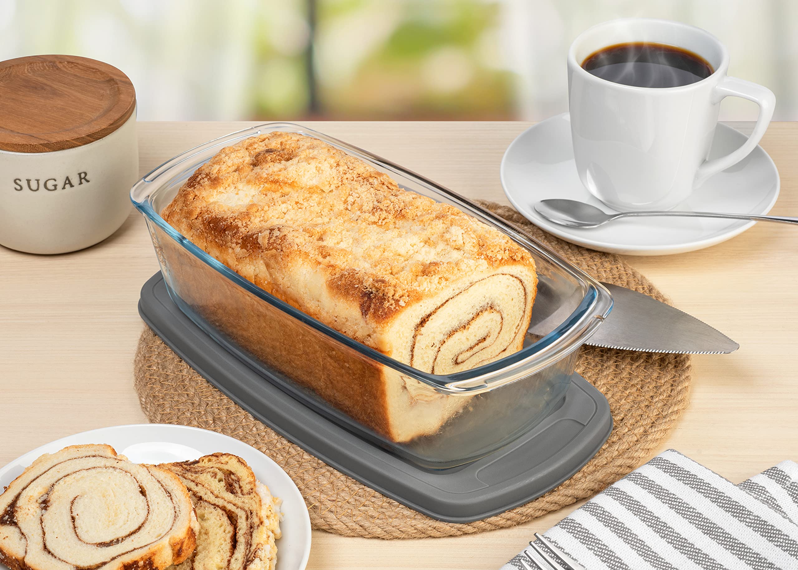 Razab LARGE 7.6 Cups/1800 ML/1.9 Qt Glass Loaf Pan with Lids - Meatloaf Pan BPA free Airtight Lids Grip Handle Easy Carry, Microwave and Oven Safe - Loaf Pans For Baking Bread, Cakes, Glass Loaf Pan - Image 7