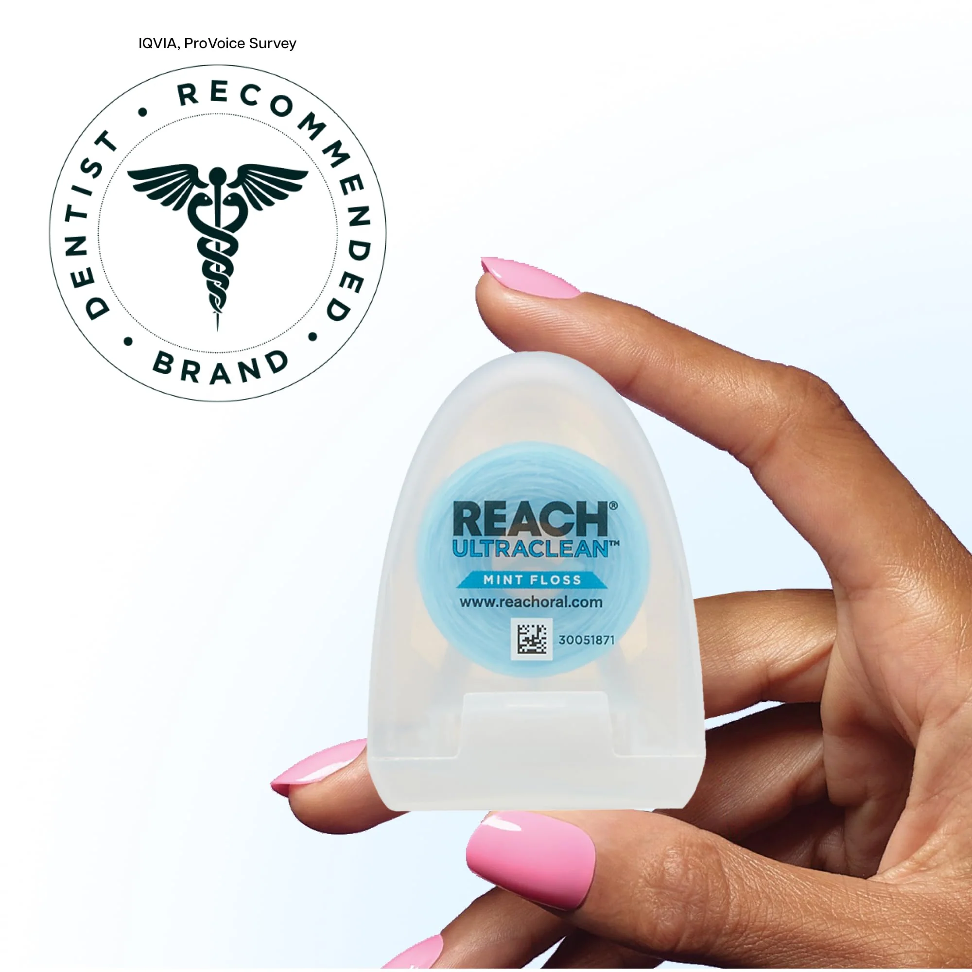 REACH Ultraclean Dental Floss, Mint, Plaque Remover for Teeth, Shred Resistant, Waxed, Easy on Gums & Teeth, Mint, Oral Care, PFAS Free, for Adults & Kids, 6 Pack, 30 yd - Image 8